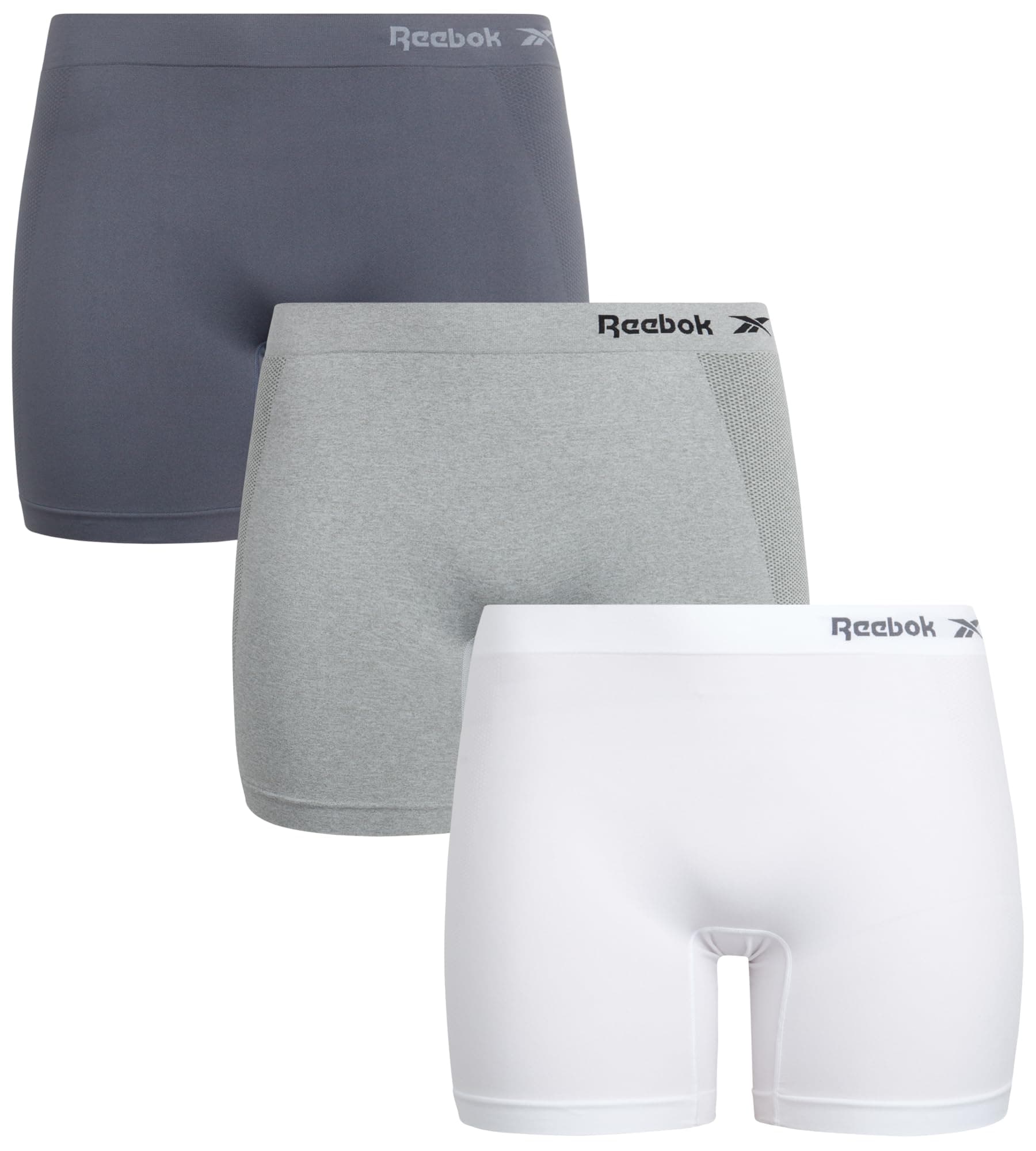 Reebok Womens Boyshorts Underwear - 3 Pack Soft Stretch 6" Inseam Long Leg Boyshort Panties Seamless Underwear for Women