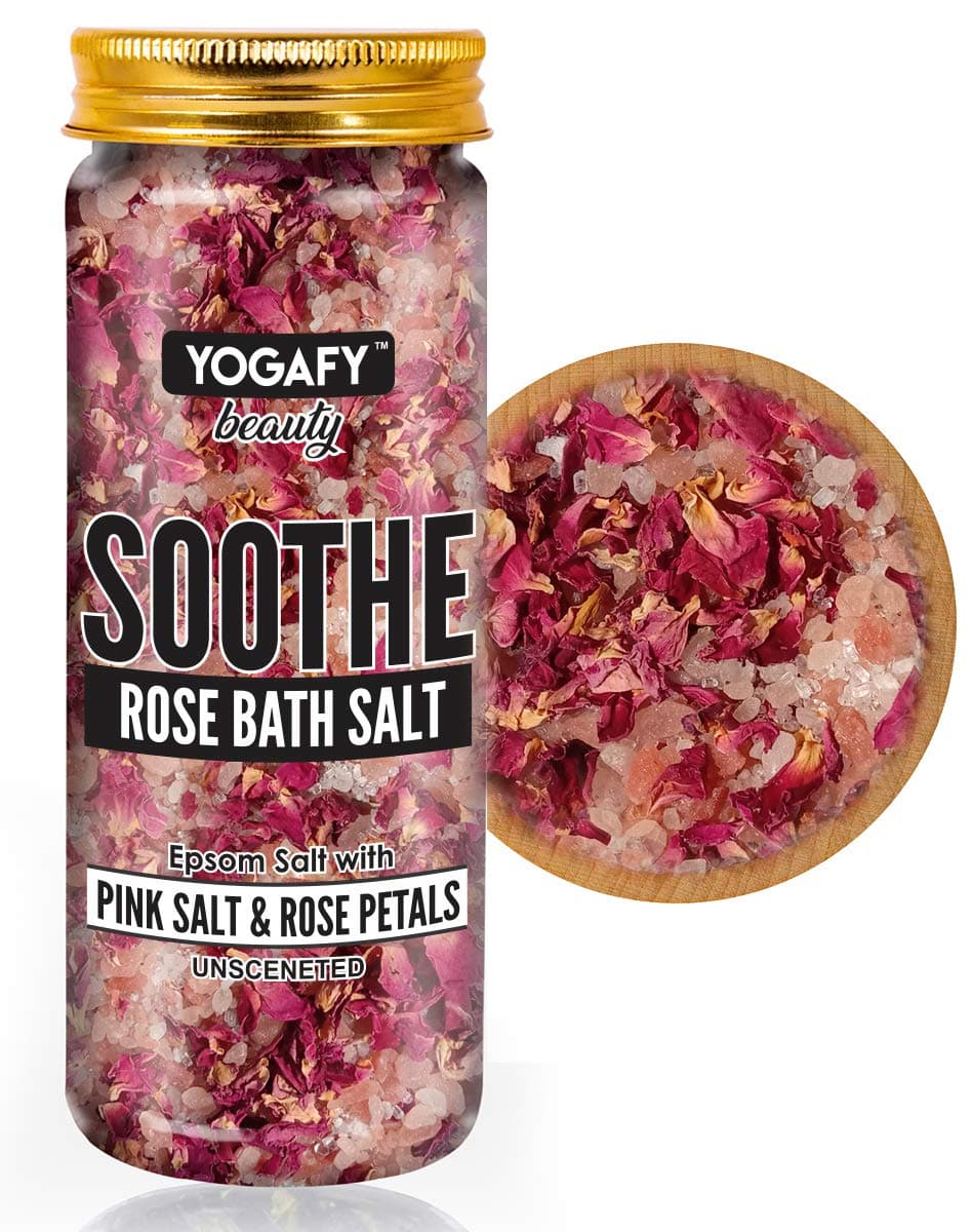 Soothe Rose Epsom Salt Crystals for Bath With Epsom Salt, Pink Salt and Rose Petals - Relaxtion and Aromatherapy | 250g