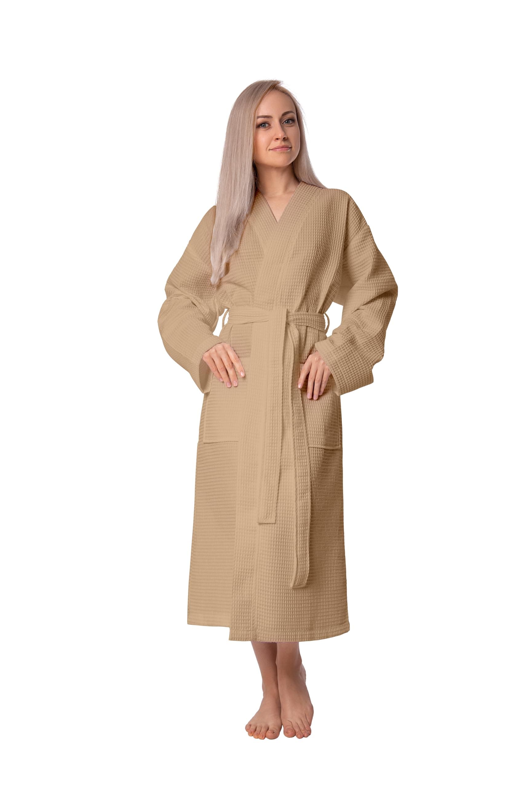 Bagno Milano Women's Robes, Waffle Robes For Women, Turkish Cotton Bathrobes For Women