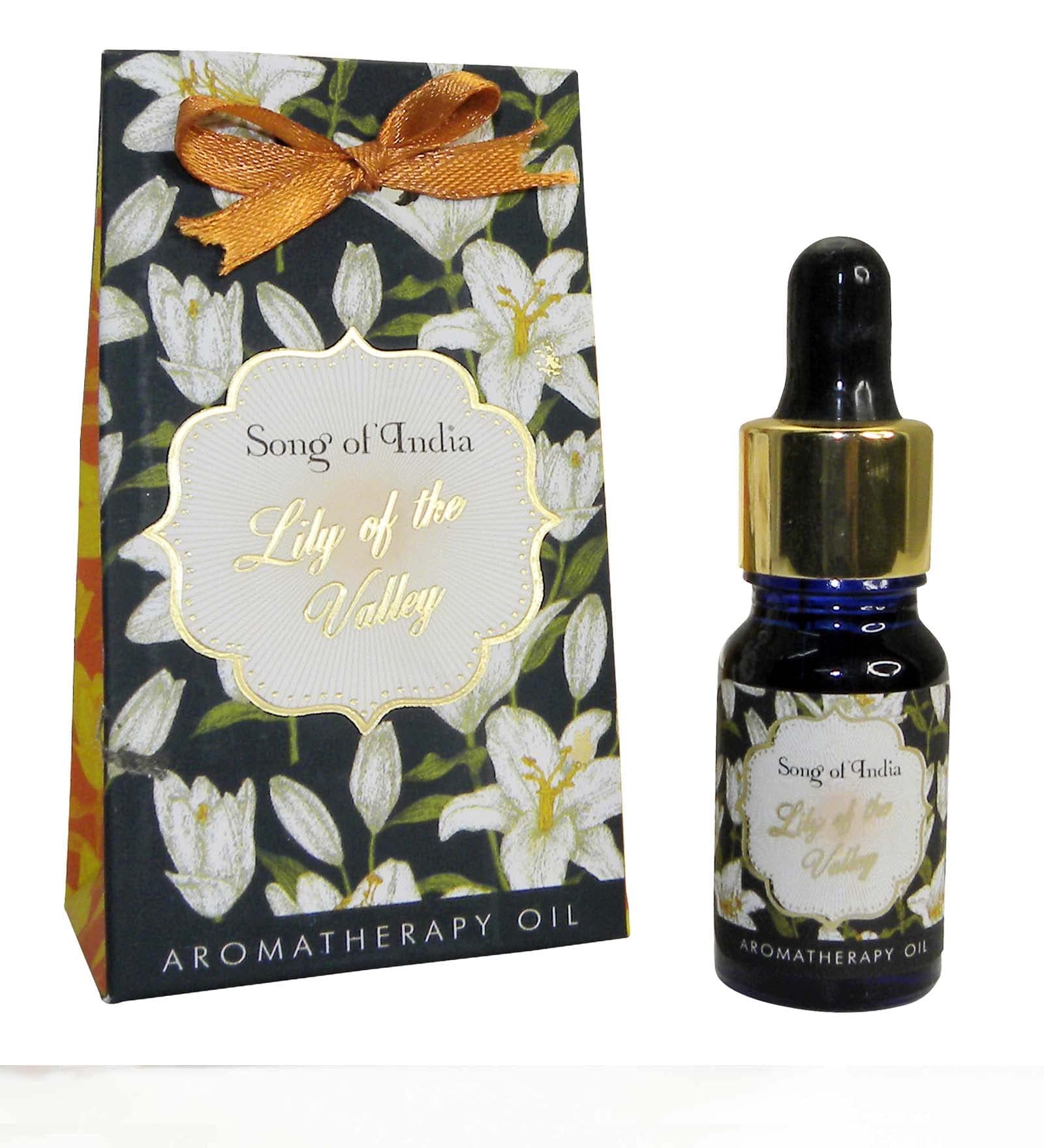 Song of India Aromatherapy Oil for Aroma Diffuser & Vaporiser in Glass Bottle with Dropper, 10 ml. | Little Pleasures (Lily of The Valley)