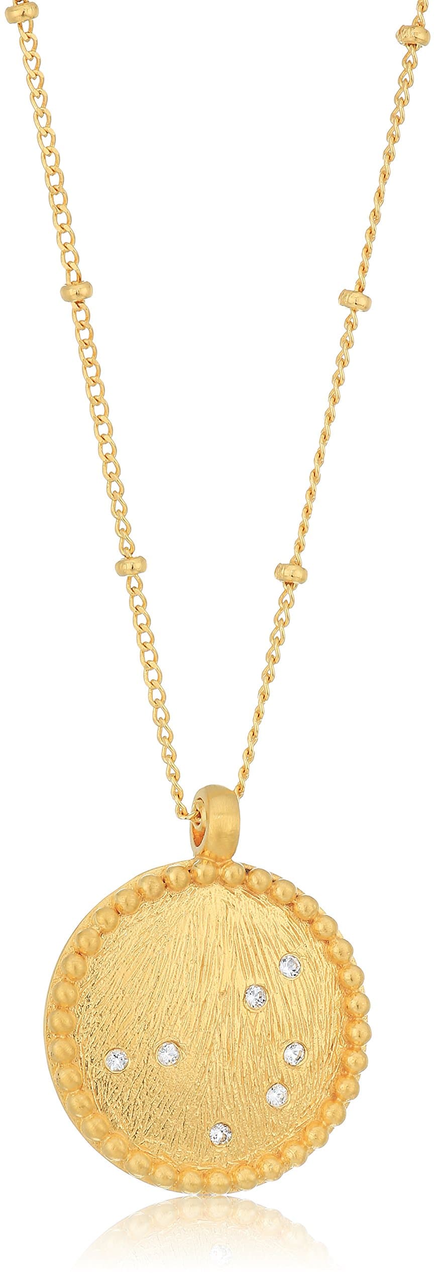 Satya Jewelry Celestial Goddess White Topaz Gold Pleiades Pendant Necklace, 18-Inch