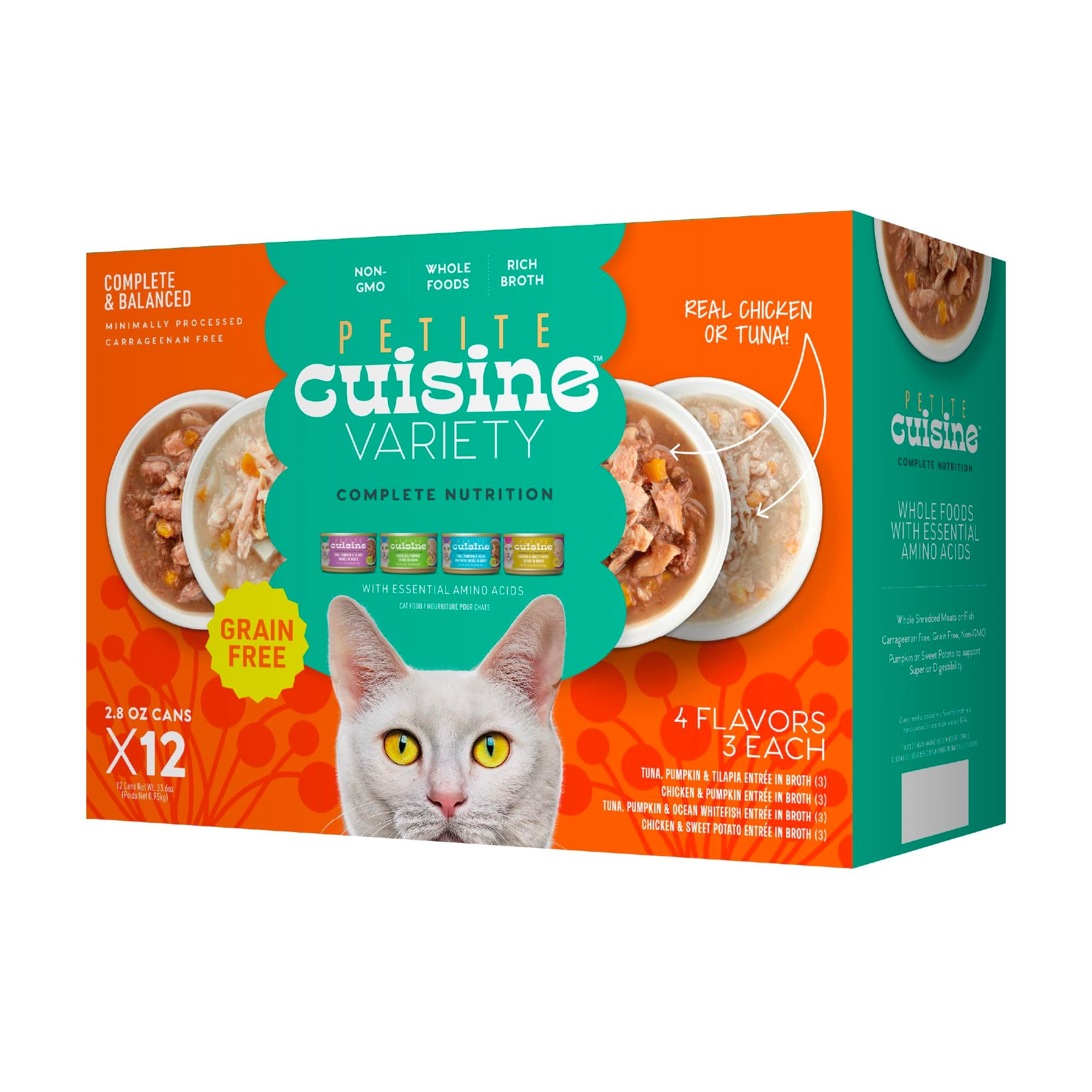PETITE CUISINE Whole Foods Wet Cat Food, Variety Pack, 2.8 oz. Can (12 Count)