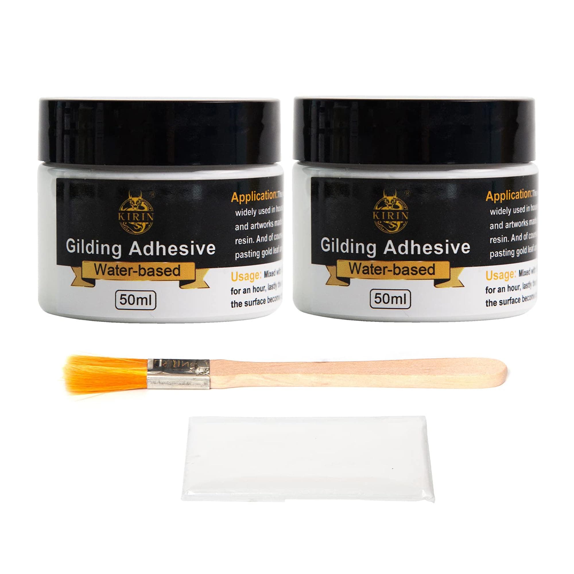 Gilding Adhesive Set,100ml Gold Leaf Metal Adhesive for Craft, Arts, Gold leaf, Wood Use - Water Based…