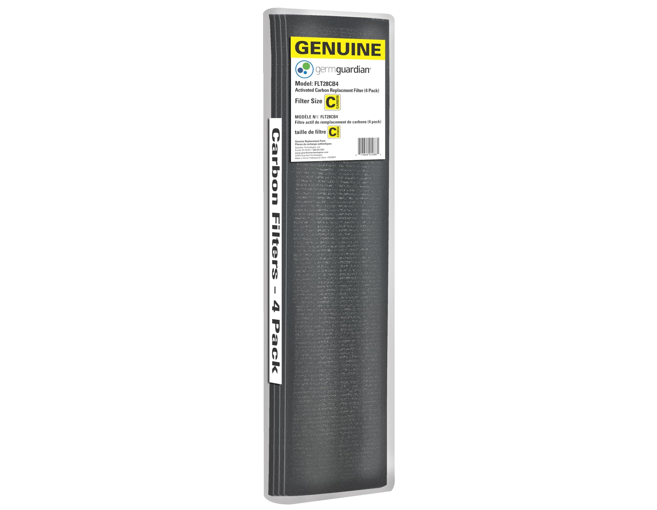 GermGuardian Genuine Carbon Air Purifier Replacement Filter for Use with FLT5000 Filter C for Air Purifier Models AC5000, AC5300, AC5350, CDAP5500 and PureGuardian Model AP2800CA, 4-Pack FLT28CB4