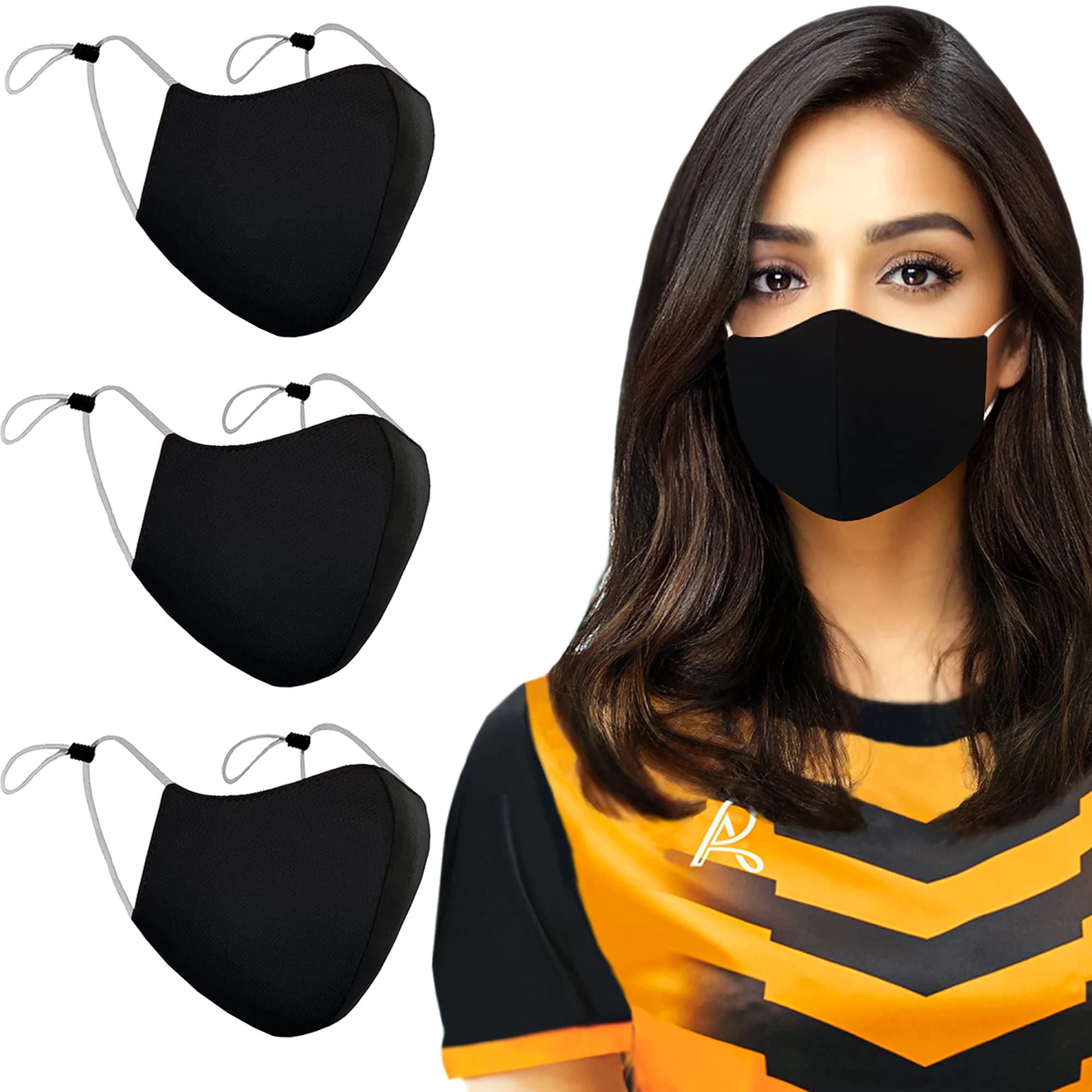 Arcarius Breathable Sports Face Mask – Moisture Wicking Gym & Travel Fit (3-Pack)