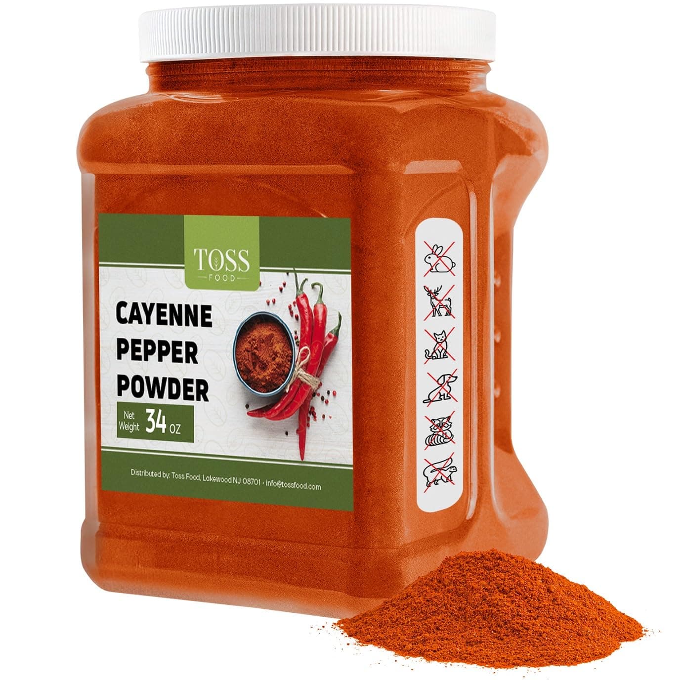 Cayenne Pepper Powder Bulk 40,000 Heat Units 34 Oz, Garden Protection from Wildlife Ground - Cayenne Powder - Red Pepper Powder Spice for Home and Commercial Cooking