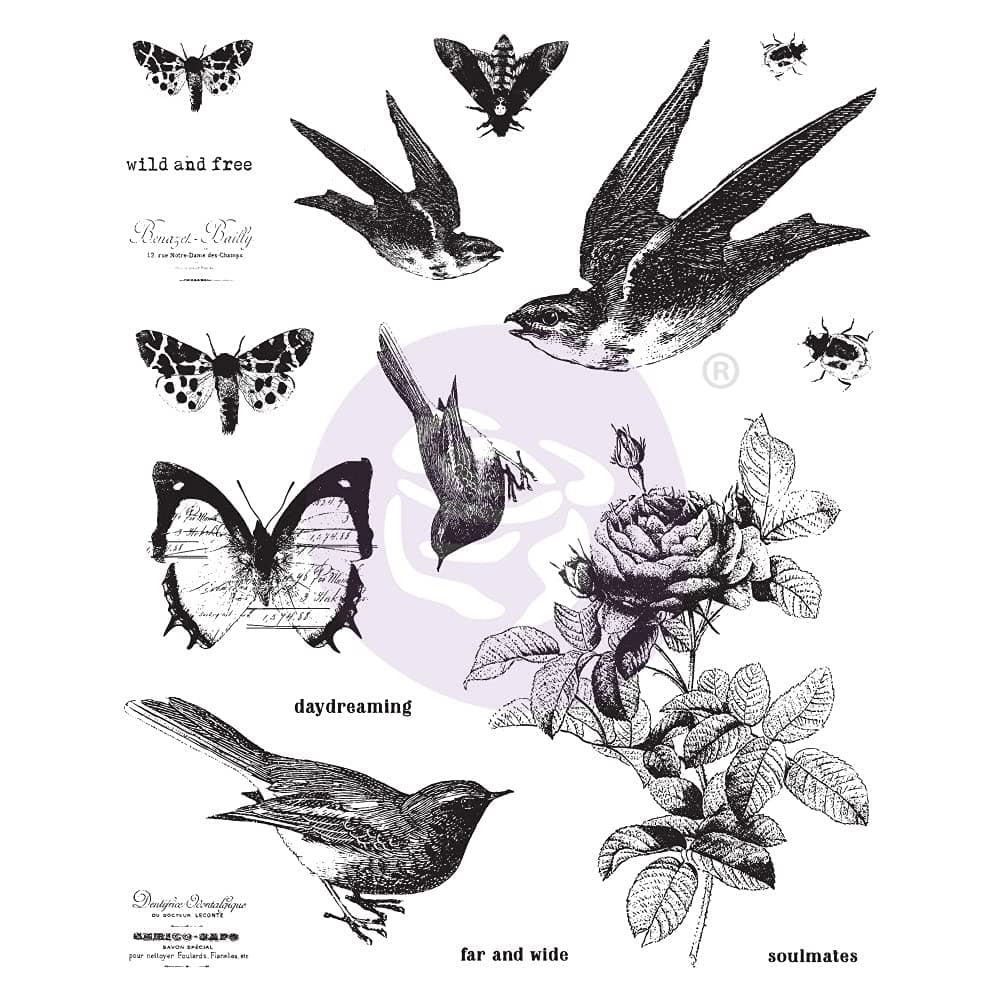Prima Marketing 967048 Finnabair Cling Stamps 6"X7.5"-Wild & Free