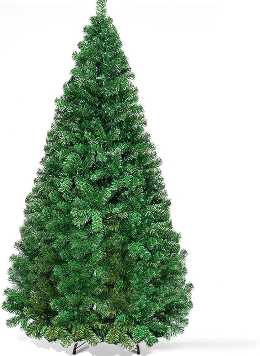 GGEROU 7ft Christmas Tree, Spruce Artificial Holiday Christmas Pine Tree with 1100 PVC Branch Tips & Metal Foldable Stand for Home, Office, Party, New Year Decoration (7 FT, ec145)