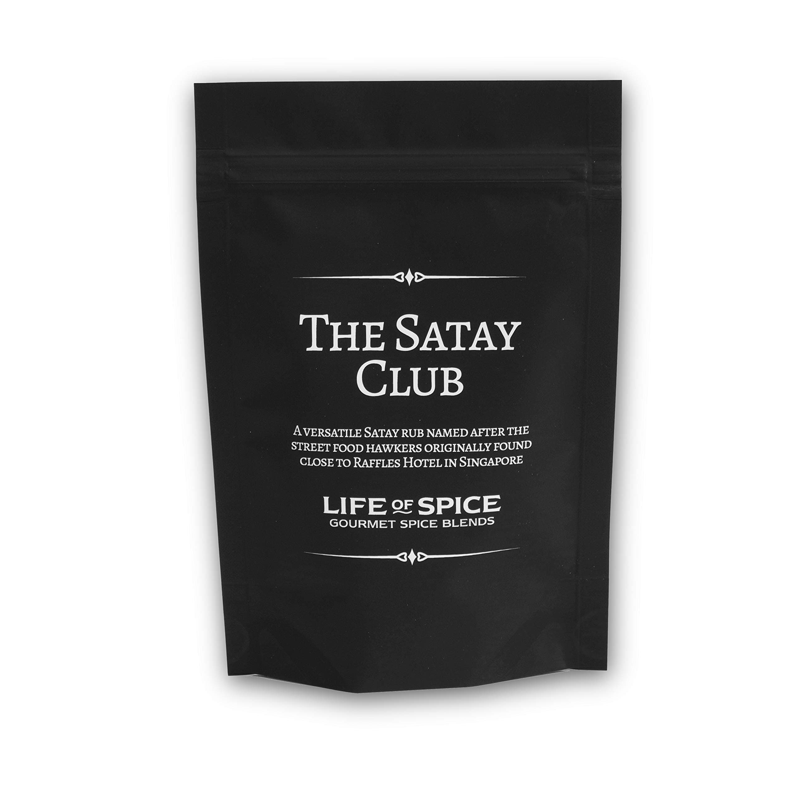 The Satay Club | All Purpose Sizzling Satay Seasoning for Meat, Fish and Veg | 60g Pack with Recipe Card | Garlic, Coriander, Turmeric and Lemongrass | Tasty Street Food Spice Rub