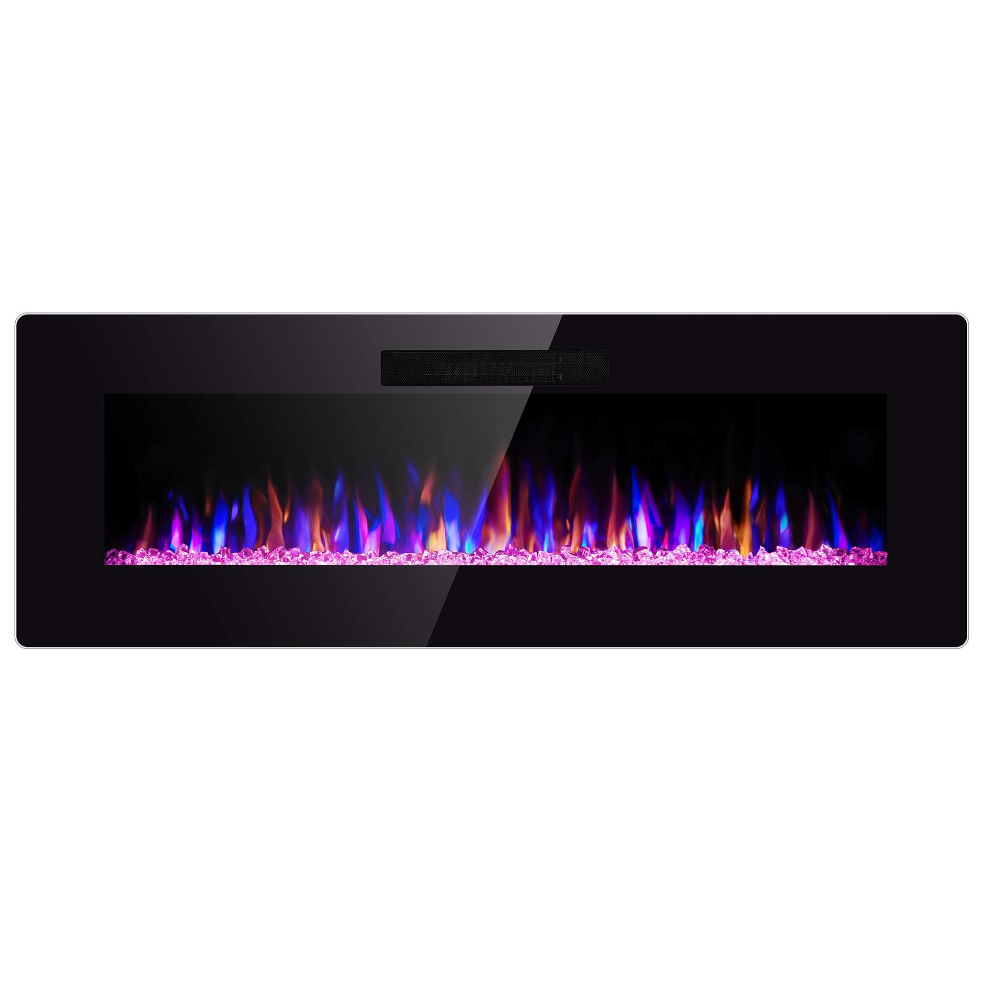 SUNLEI 36" Electric Fireplace, in Wall Recessed & Wall Mounted Linear Electric Fireplace Heater Multi-Color Adjustable LED Modern Flame w/Timer, Touch Screen, Remote Control, 750-1500W, Black