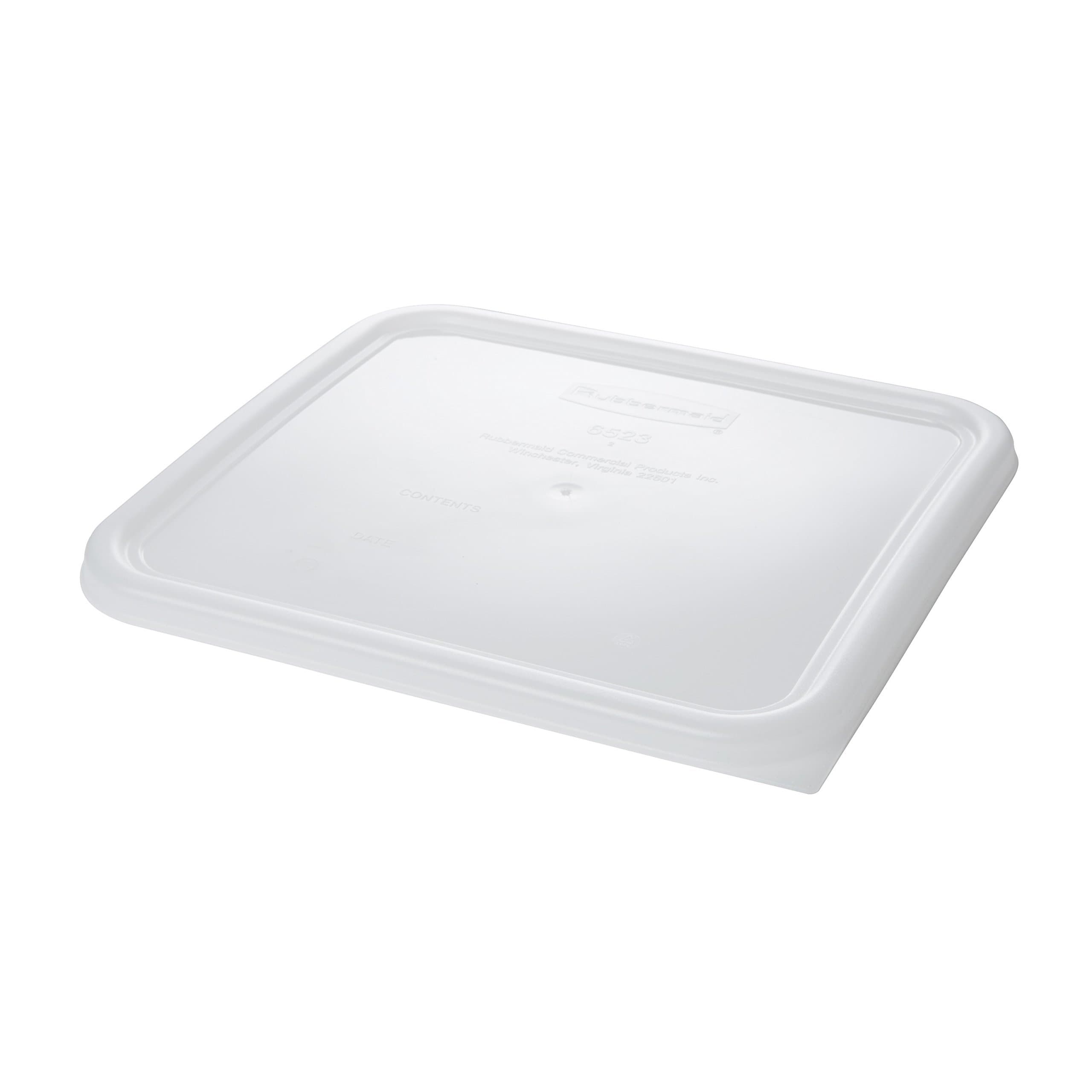 Rubbermaid FG652300WHT Colour Coded Square Container Lid, Fits 11.4 L, 17 L & 20.8 L, Large, White (Pack of 6)