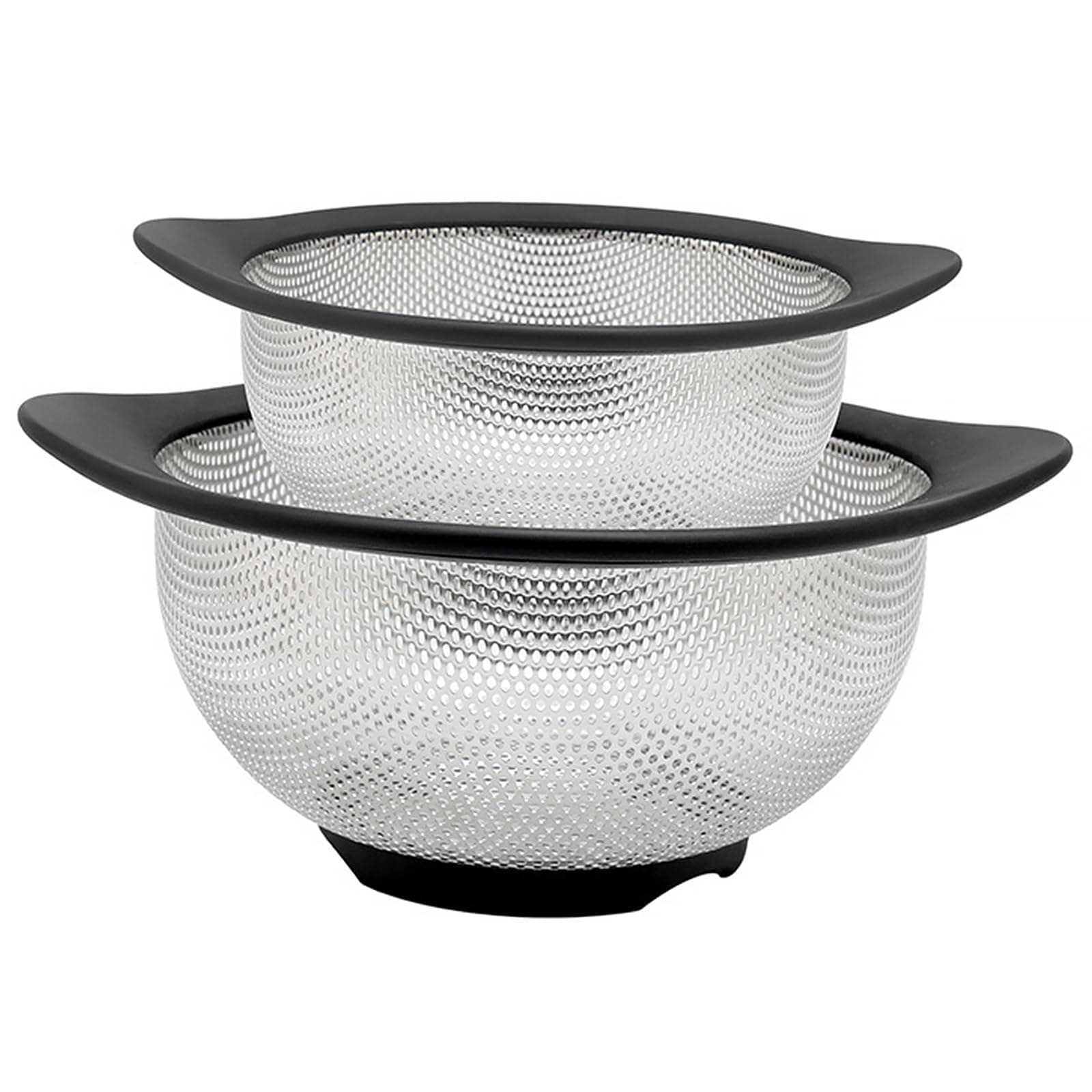 Over The Sink Colander 6 Quart Fine Mesh Stainless Steel Strainer Basket Whit Expandable Rubber Grip Handles - Strain, Drain, Rinse Fruits, Vegetables