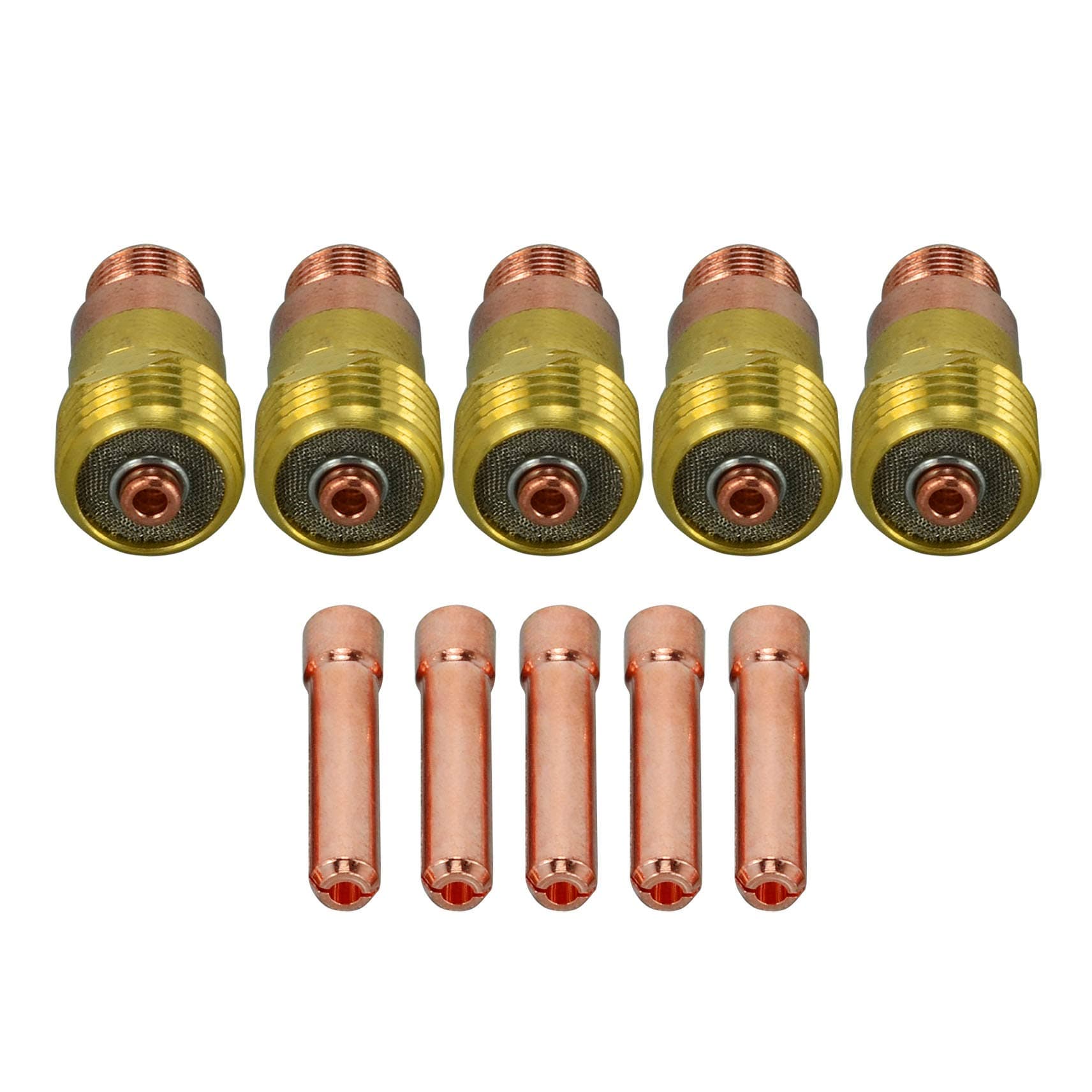 RIVERWELD TIG Stubby Gas Lens Collet Bodies 17GL332 10N24S 3/32'' 2.4mm Assort Kit for QQ300 PTA DB SR WP 17 18 26 TIG Welding Torch 10pcs