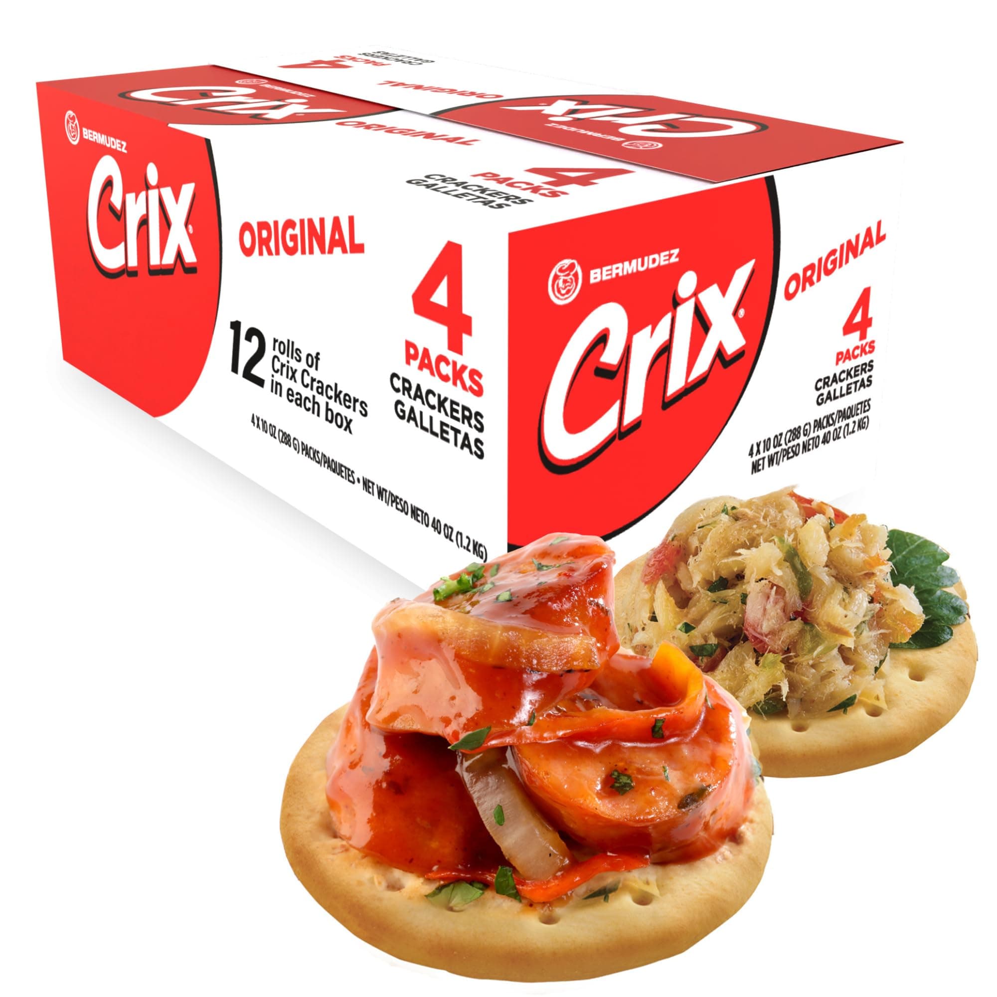 Crix Original Crackers – 12 Individually Wrapped Rolls (4 x 3 Packs) | Crispy Caribbean-Style Crackers