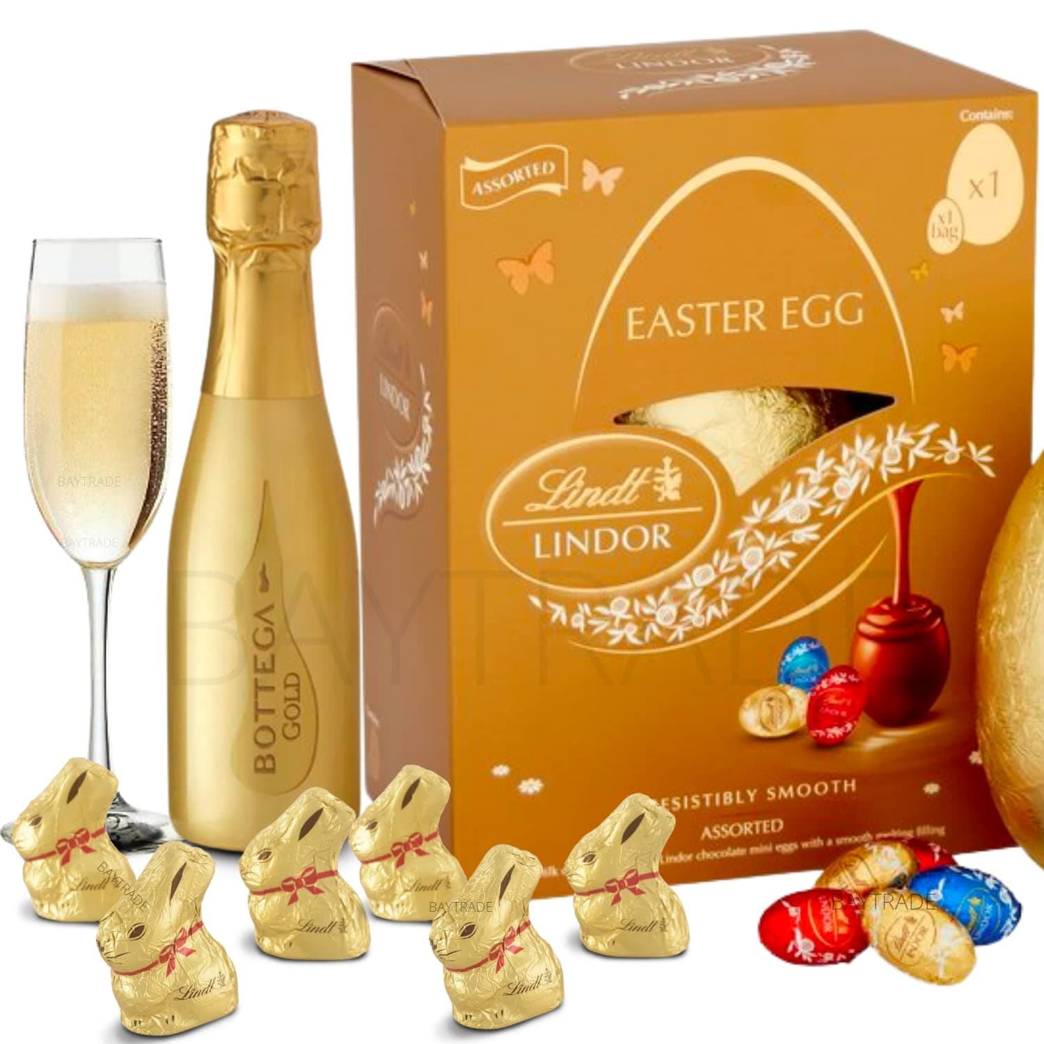 Easter Gifts for Adults - Bottega Prosecco Gifts for Women - Luxury Easter Egg Bunnies - Mini Prosecco and Chocolate Gift Set - Family Easter Hamper - Easter Bunny - Wine Gifts Mothers Day (Prosecco)
