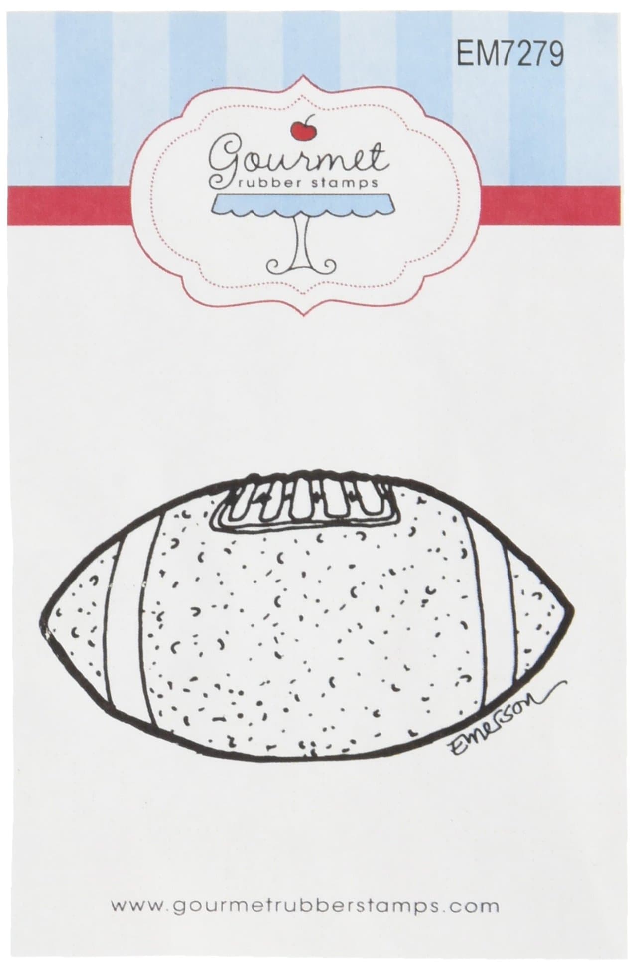 Gourmet Rubber Stamps Football Cling Stamps, 2.75 x 4.75