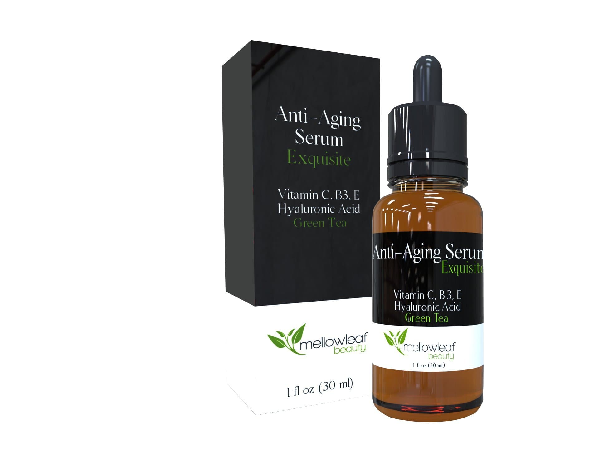 PREMIUM Vitamin C Serum For Face Daily B3 + Hyaluronic Acid, Natural Green Tea Antioxidant, Anti Wrinkle, Reduce Eye Wrinkles, Age Spots, Boost Collagen Skin Renewal, Protects UV Caused Aging 1oz/30ml
