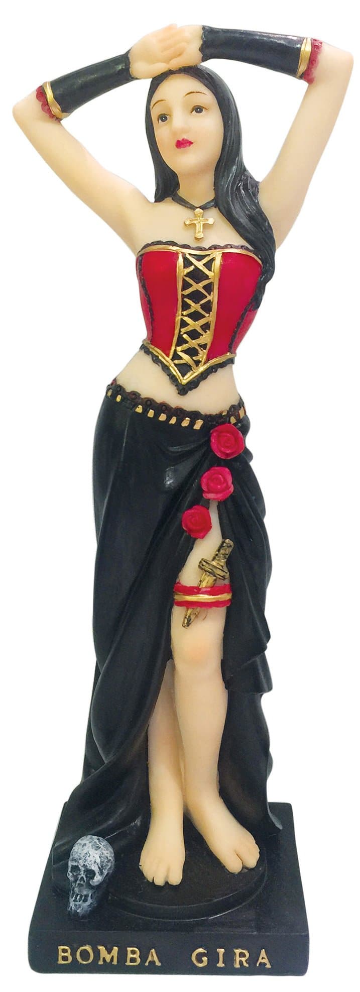 Pomba Gira Statue (8 Inch) - Red, Black - Resin - Handmade - Religious, Animal - FIGURINE