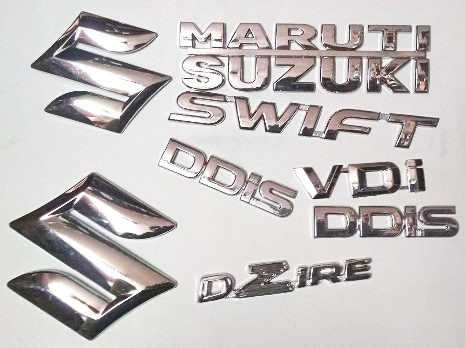 Car Emblem for CAR Monogram Emblem Decals Logo for Maruti Swift DZIRE VDI Set of 8 PCS Logosn560