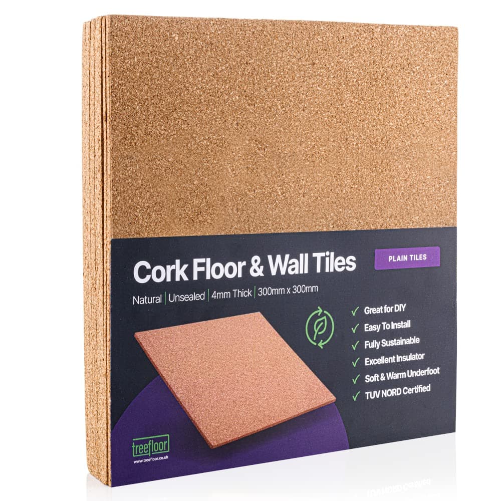 Cork Tiles Natural (0.81 sqm coverage) - 300x300mm Tiles | Great for Floors, Walls, DIY, Pin Boards & Craft Projects | Acts as Sound Proofing & Insulation (Pack of 9)