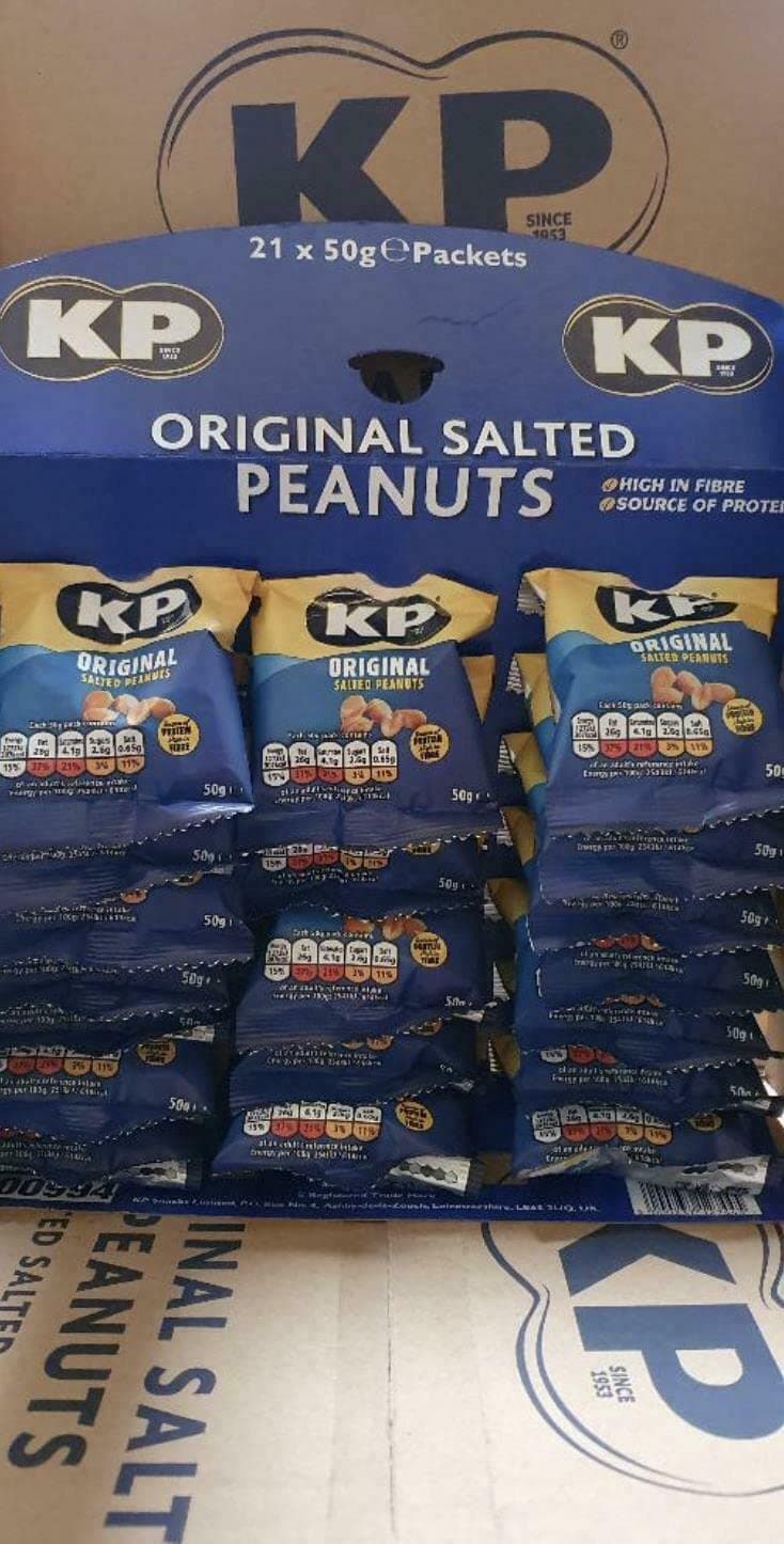Nuts Salted Peanuts 21 x 50g Pub Card Pack savoury Snacks