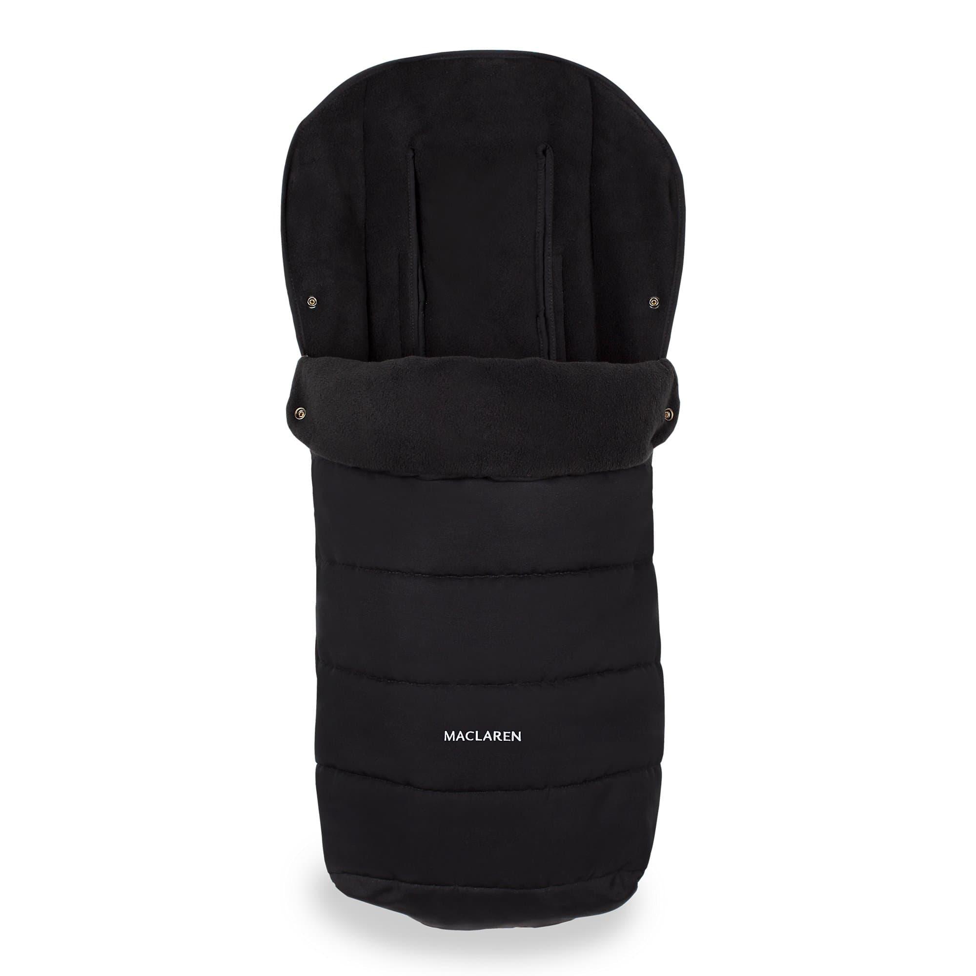 Maclaren Universal Footmuff- Perfect Cold Weather Stroller Accessory. Lined with Soft Fleece Adding Extra Padding to The seat. Easy to Attach on All Maclarens and All Umbrella-fold Stroller Brands, Black