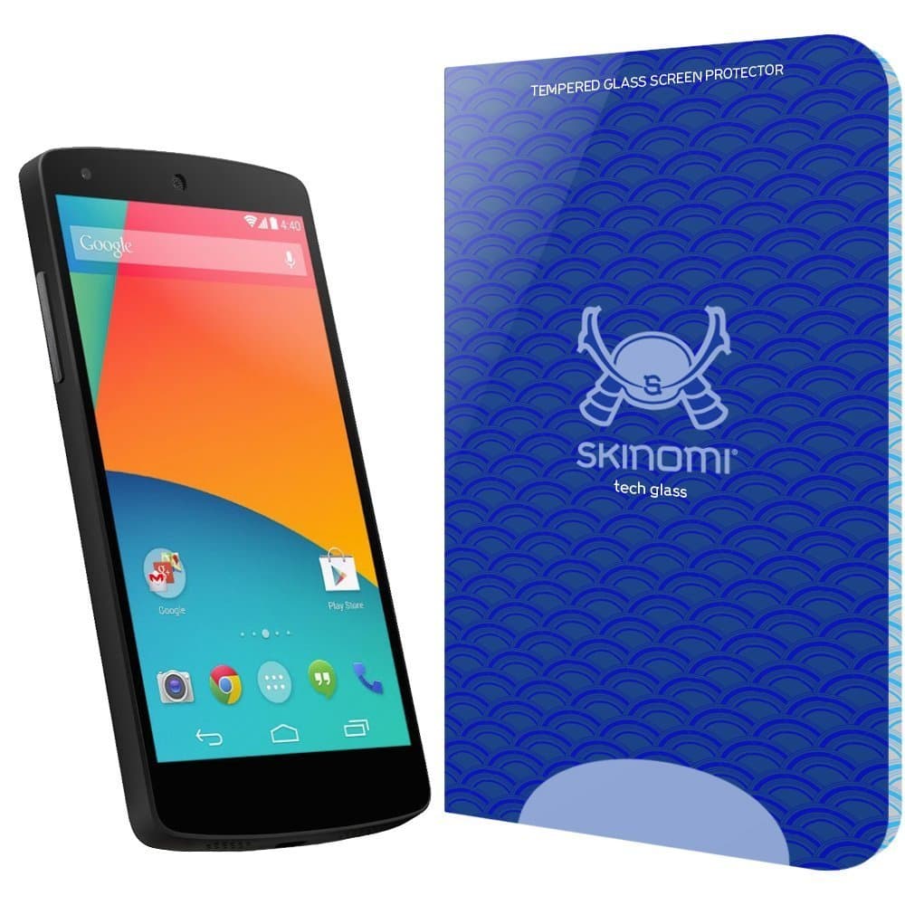 LG Nexus 5 Screen Protector, Skinomi Tech Glass Screen Protector for LG Nexus 5 Clear HD and 9H Hardness Ballistic Tempered Glass Shield