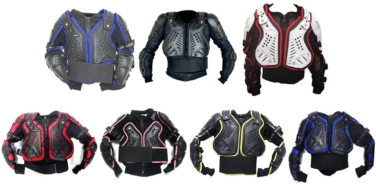 MOTORBIKE KIDS ARMOUR XTRM JUNIOR BODY ARMOR JACKET New Motocross Quad MX Off-Road MTB PIT Racing Chest Spine Elbow & Shoulder Professional ATV Sports - Black/Green - XL / 12 year