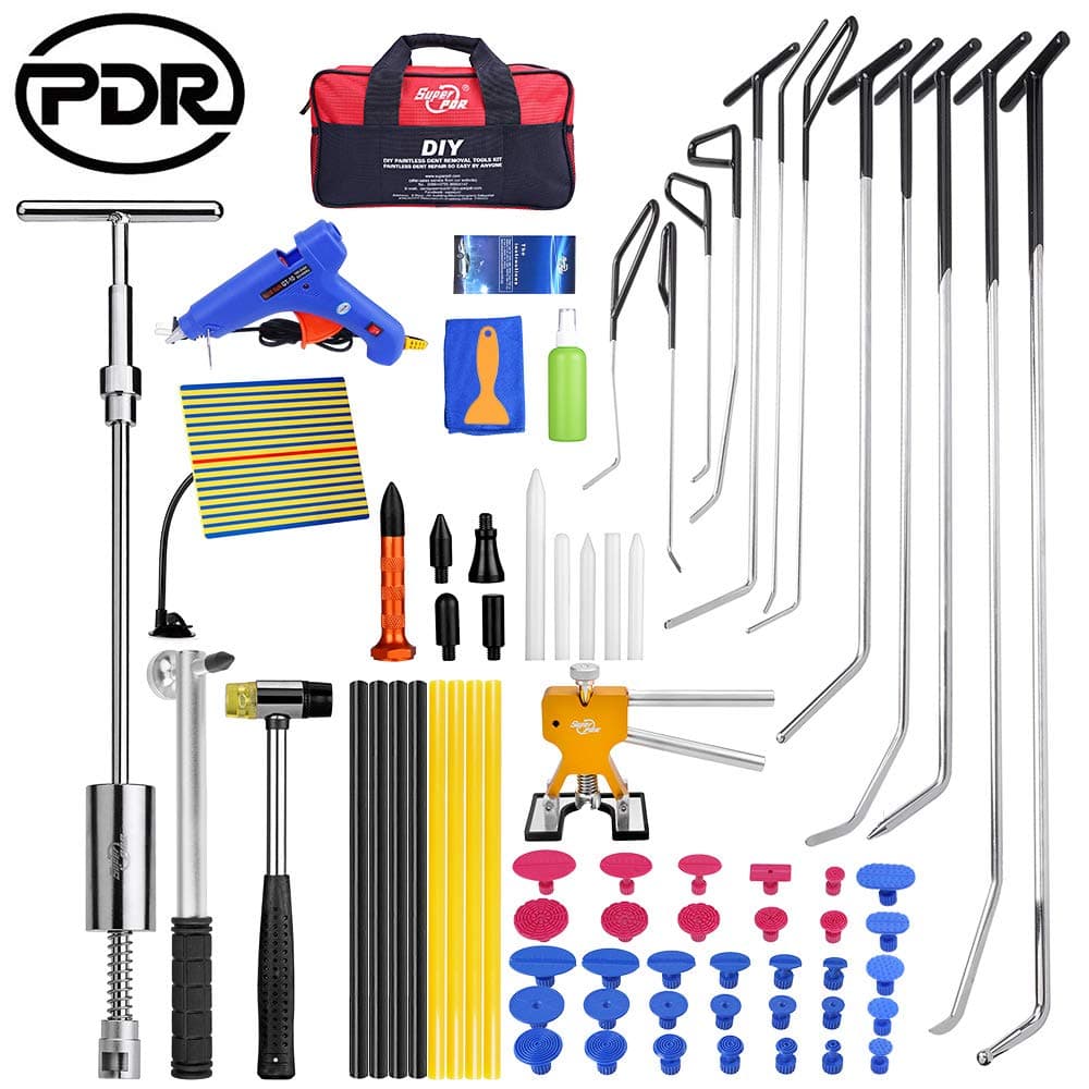 Fly5D PDR Rods Dent Puller Auto Body Hail Damage Dent Removal Kit Door Dings Repair Whole Tools Set for Car (D)