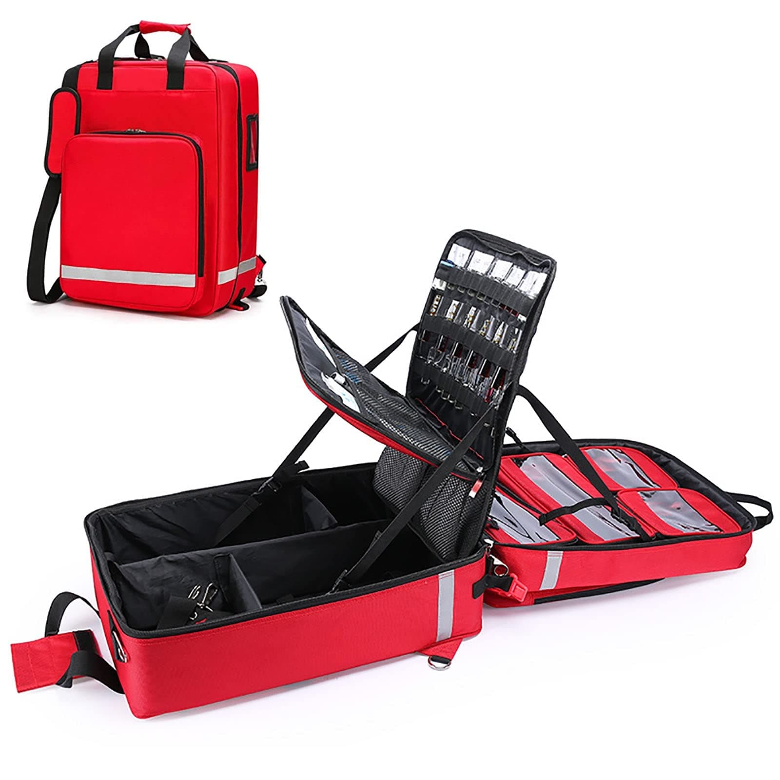 First Aid Backpack, Camping First Aid Kit Trolley A First Aid Kit For All Uses For Emergencies At Home, In The Car, On Foot Or In Survival (Color : A)