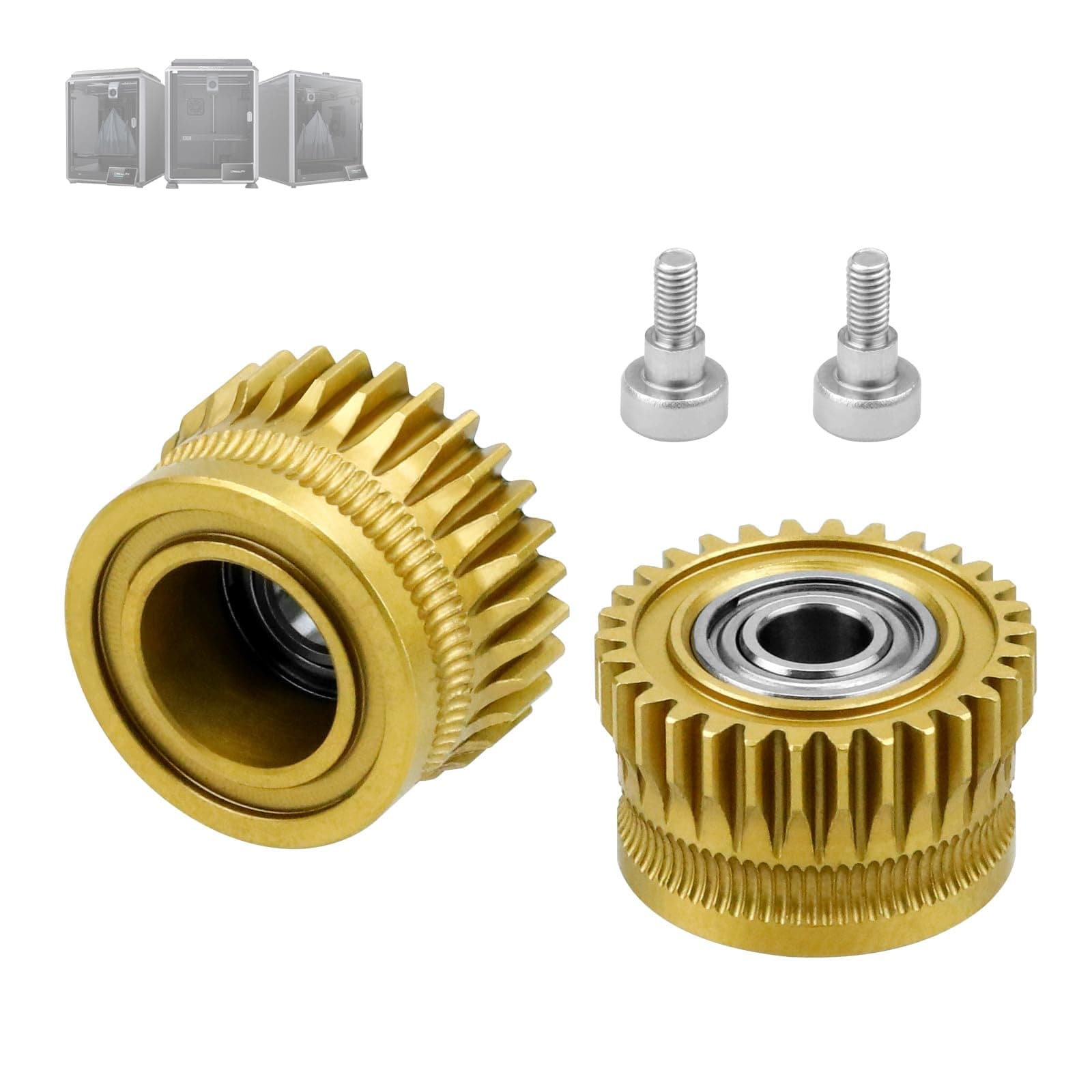 All Metal Hotend Extruder Filament Drive Gear for Creality K1/K1max/K1c 3D Printer Accessory ，Nickel-Plated High Hardness Extruder Gears, K1 Max Gears