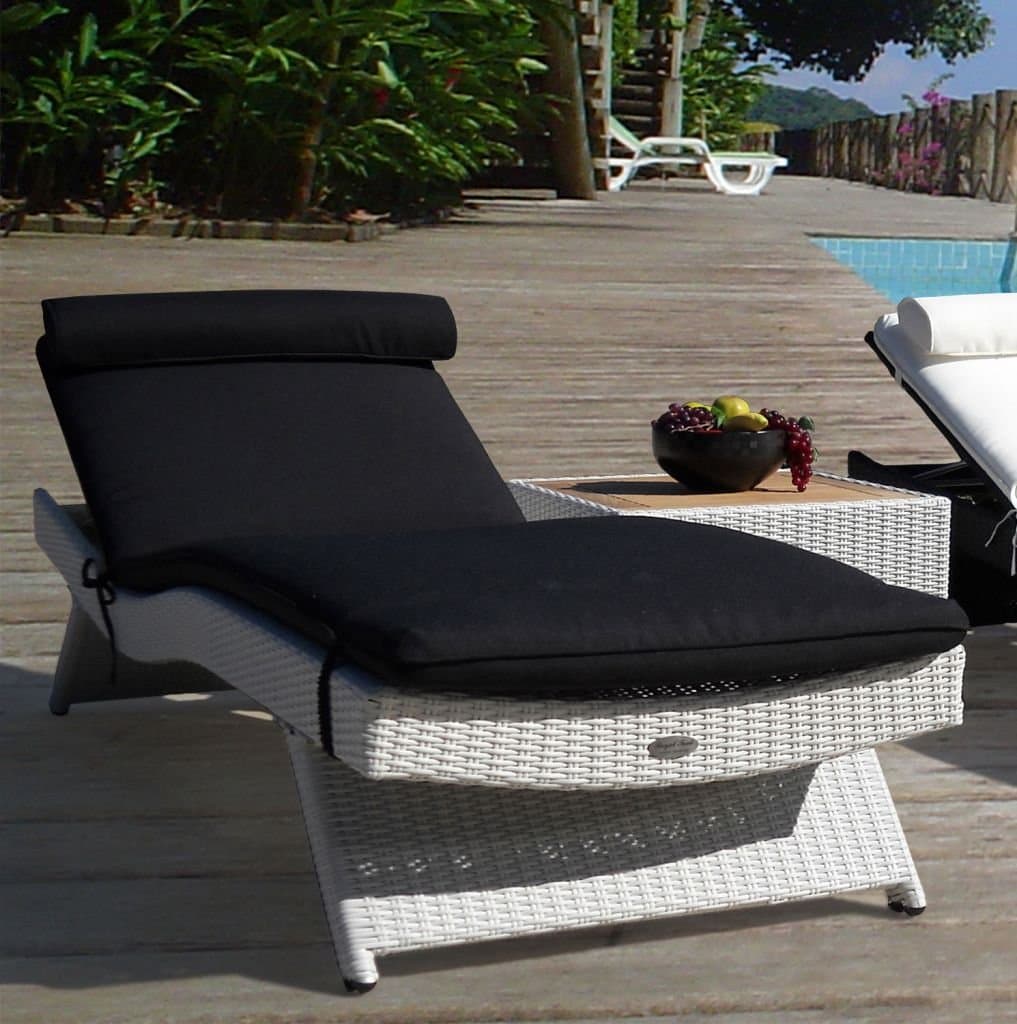 Royal Teak WASBW Wave Sun Bed in White Wash