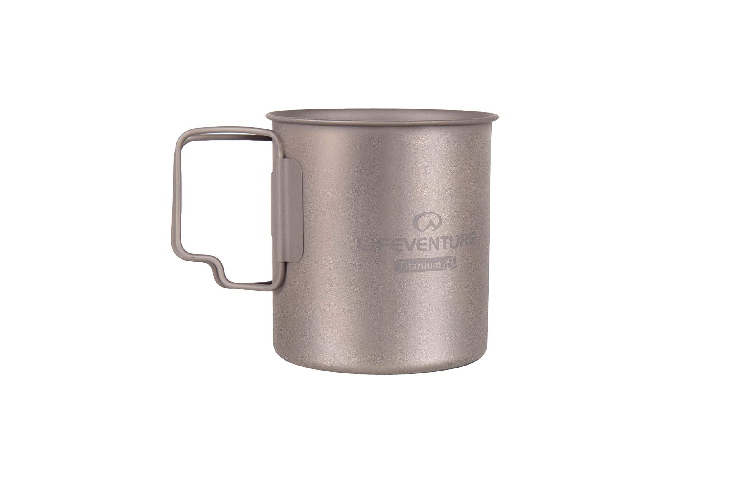 Lifeventure Titanium Mug with Folding Handle - Ultra Lightweight Cup Ideal for Camping Or Travel