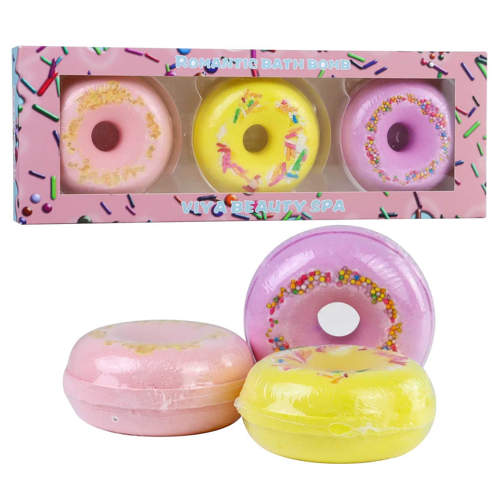 VEIDEN SERIES Bath Bombs for Women Relaxing, 100g x3pcs Higher-Value BathBombs for Relaxation and Stress Relief, Fizzies Dry Skin Moisturize, Perfect for Bubble Spa Bath, Gifts Idea (3-in-1)