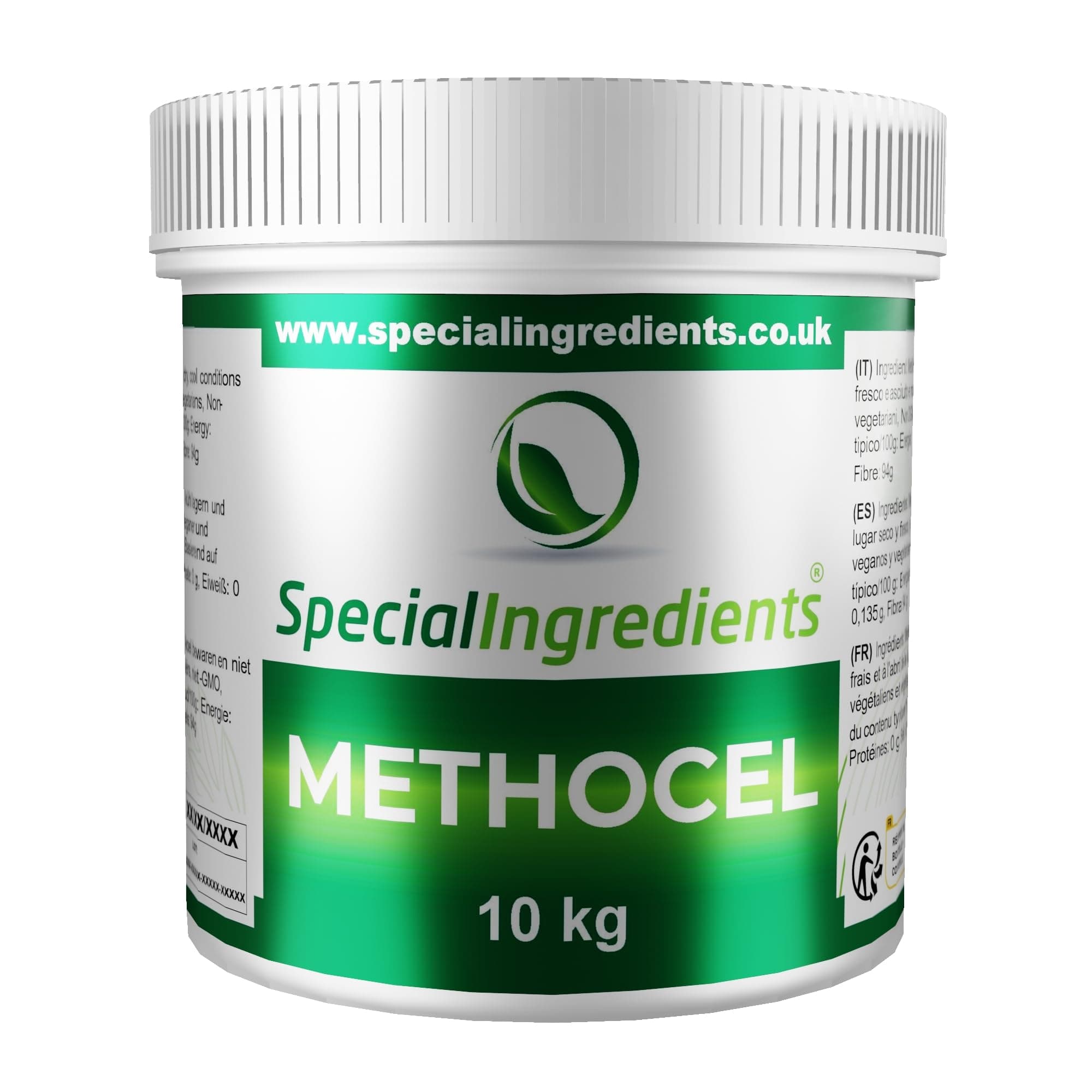 Methocel (Methylcellulose) 10kg Premium Quality Food Grade, Vegan, Non-GMO, Gluten Free – Recyclable Container