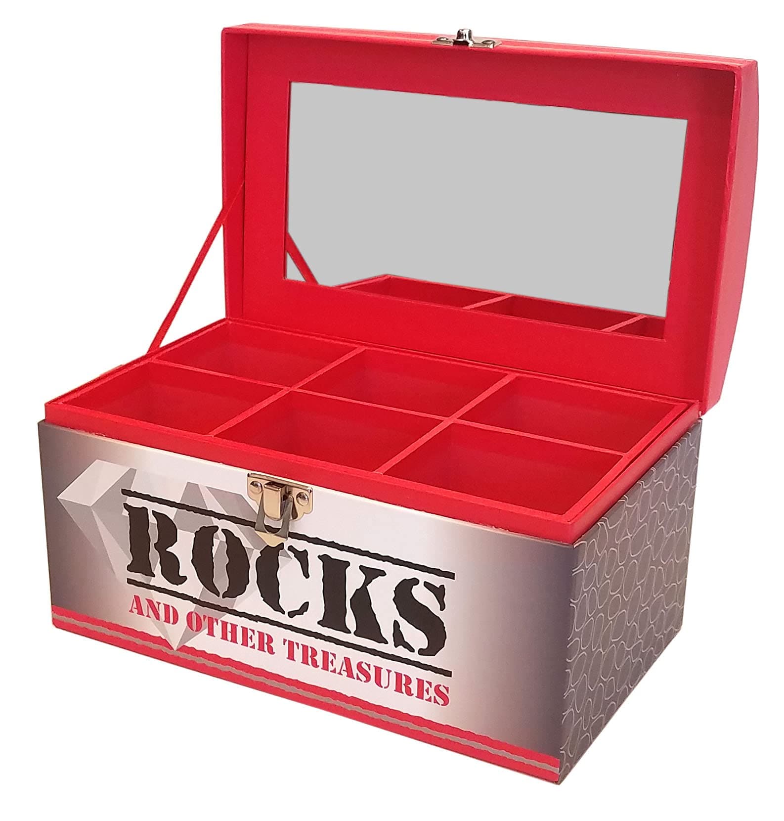 Treasure Chest - Rock Box 10" x 6" x 6" Rock Collection Box for Kids