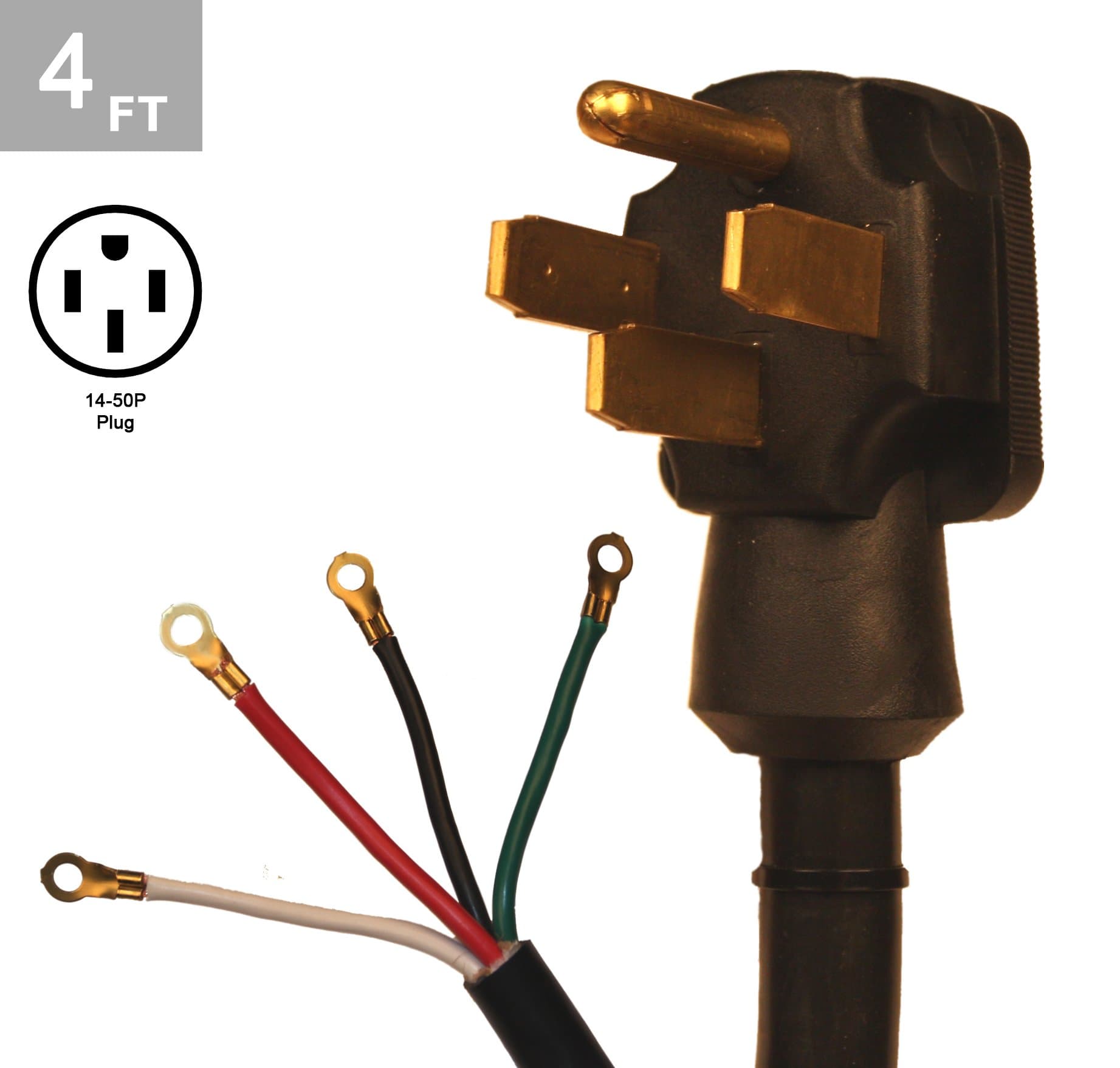 TES 4 Ft. 6/2-8/2 50 Amp 4 Wire Range Cord Kit