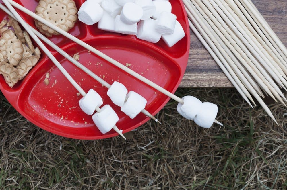 Out Walkabout Bamboo BBQ Skewers/Marshmallow S'Mores Roasting Sticks. 24" X 1/4" 100 Pack. All Natural, Extra Long for S'Mores and Kebabs