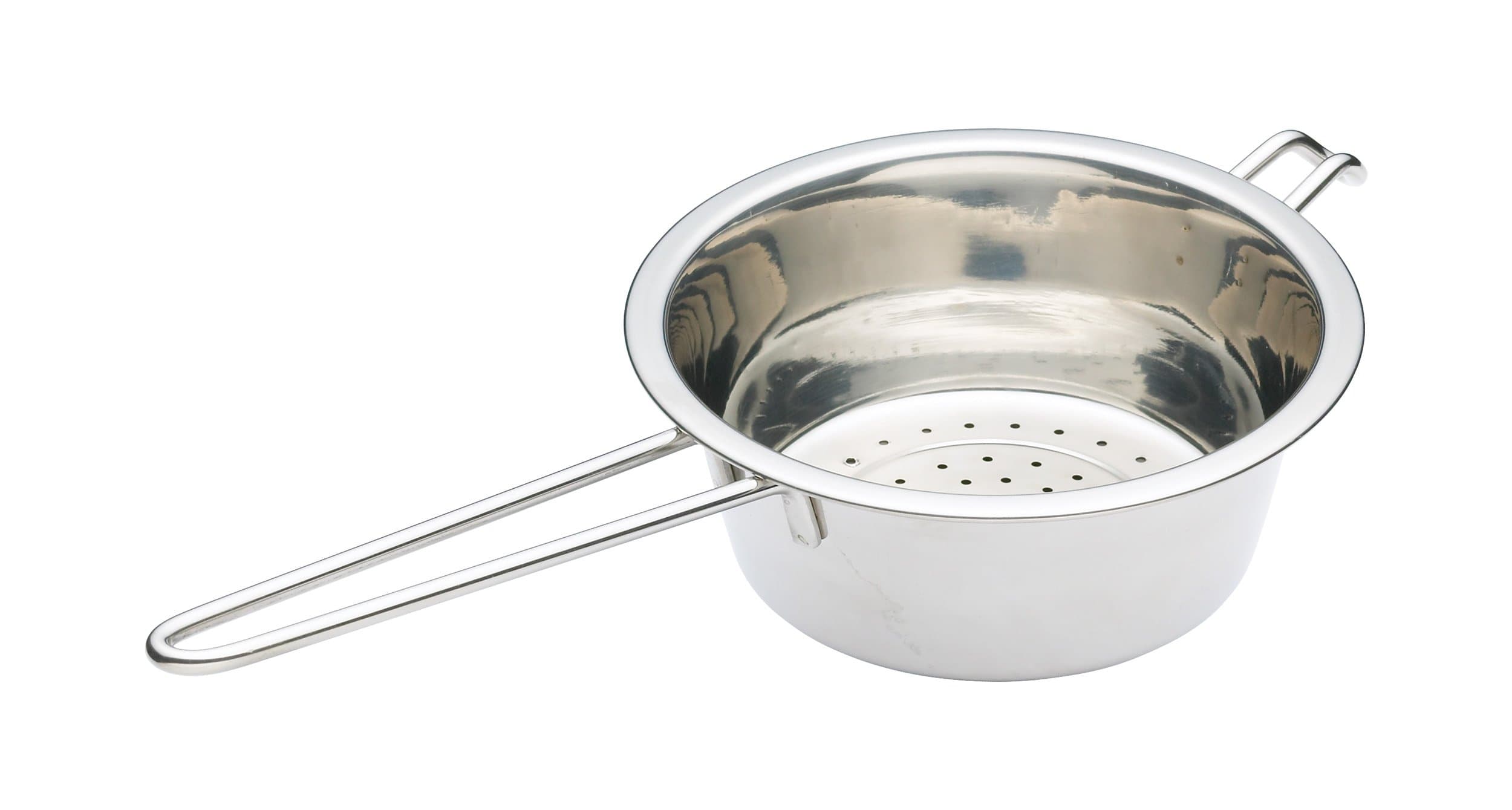 KitchenCraft Small Stainless Steel Colander with Long Metal Handle, 16 cm (6.5")