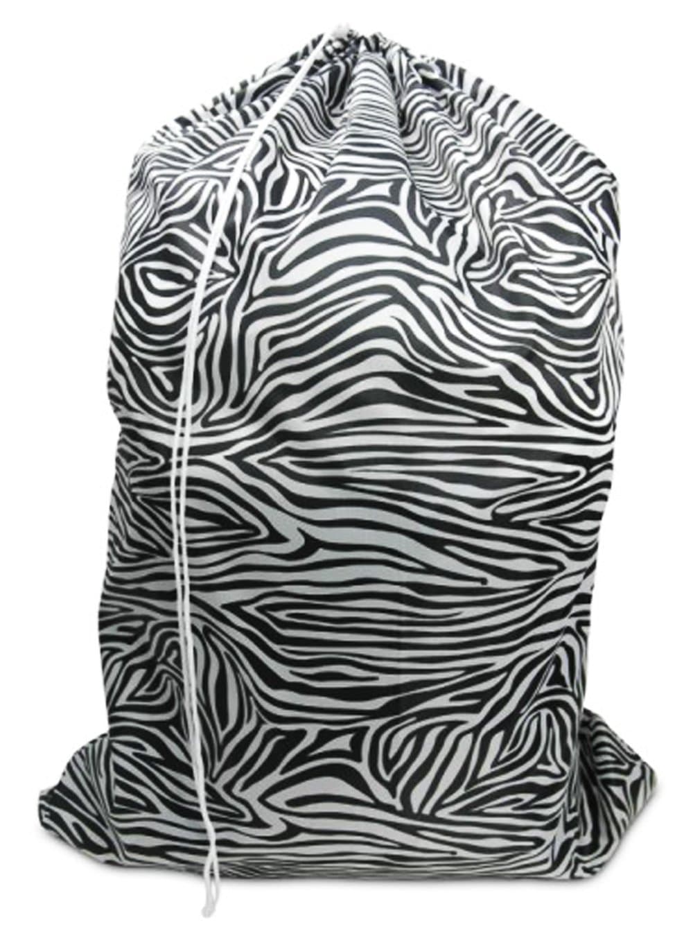 2PO Extra Strong Nylon Laundry Bag with Drawstring - Zebra