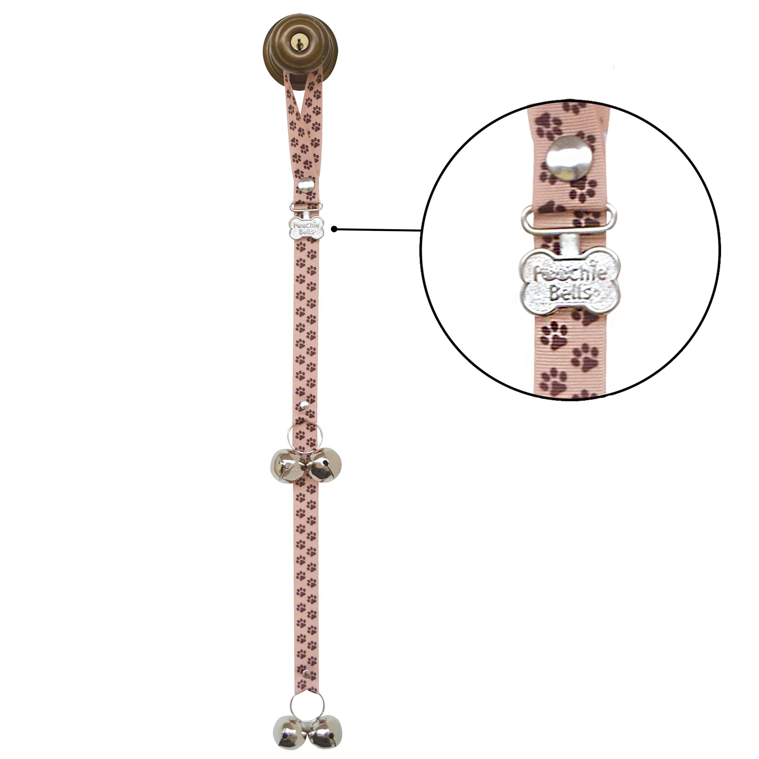 PoochieBells the Original & Trusted Housetraining & Potty Time Dog Doorbell for Loving Dog Families Since 2005. A clear, pleasant and easy way for your family to know when its potty time for your furry best friend. All PoochieBells are individually handcrafted in the USA. Mudslide Chocolate Paw Prints Design