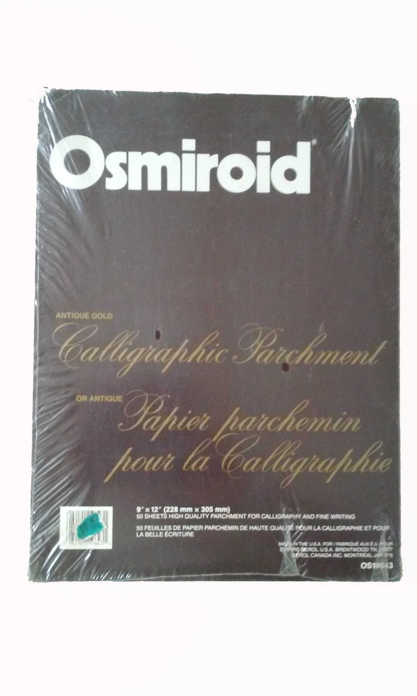 Osmiroid OS19643 Antique Gold Calligraphic Parchment Paper 9" x 12" 50 Sheets Made in USA