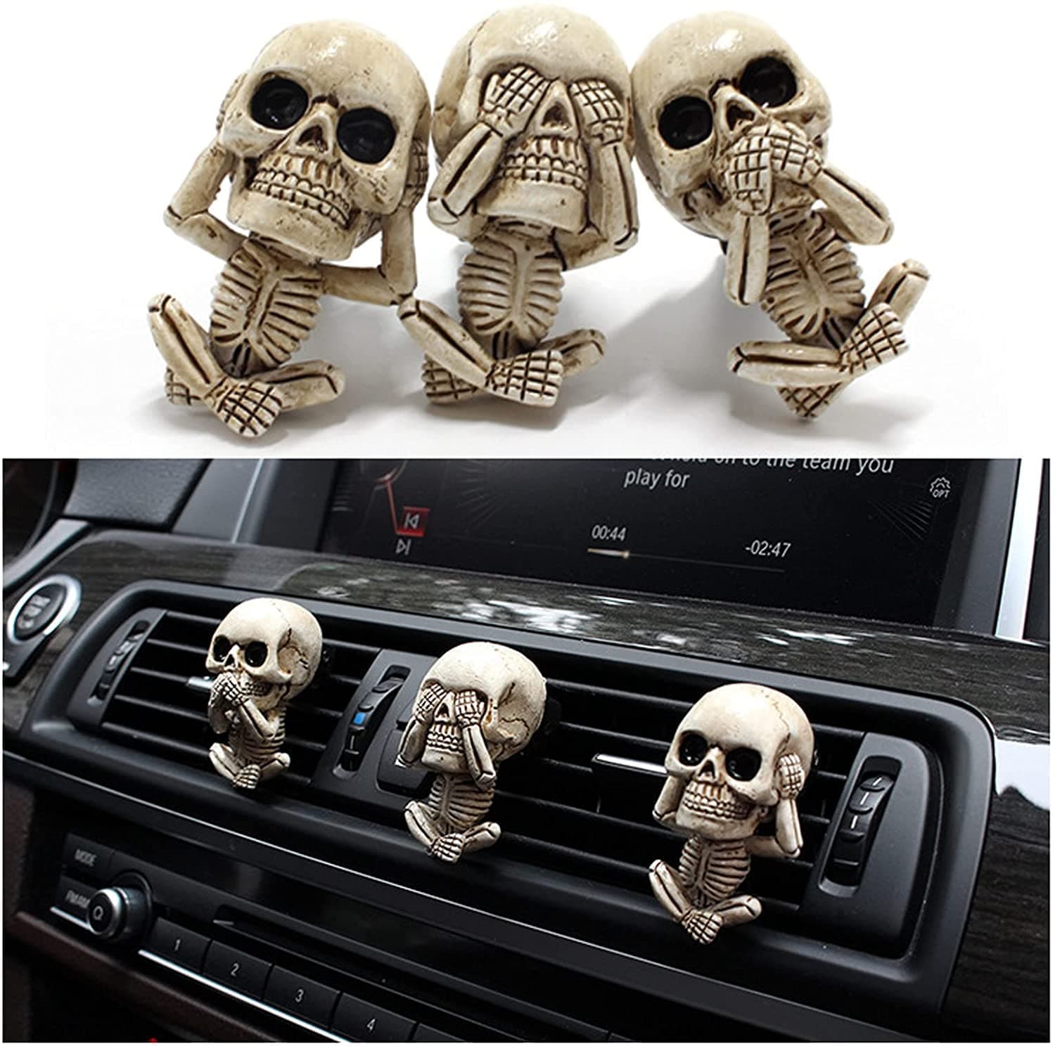 Car Interior Accessories for Auto Air Freshener Vent Clips Conditioner Outlet Perfume Clip Automotive Air Conditioner Dashboard Decorations Offices Home Halloween Ornament Goth Gifts for Men Women
