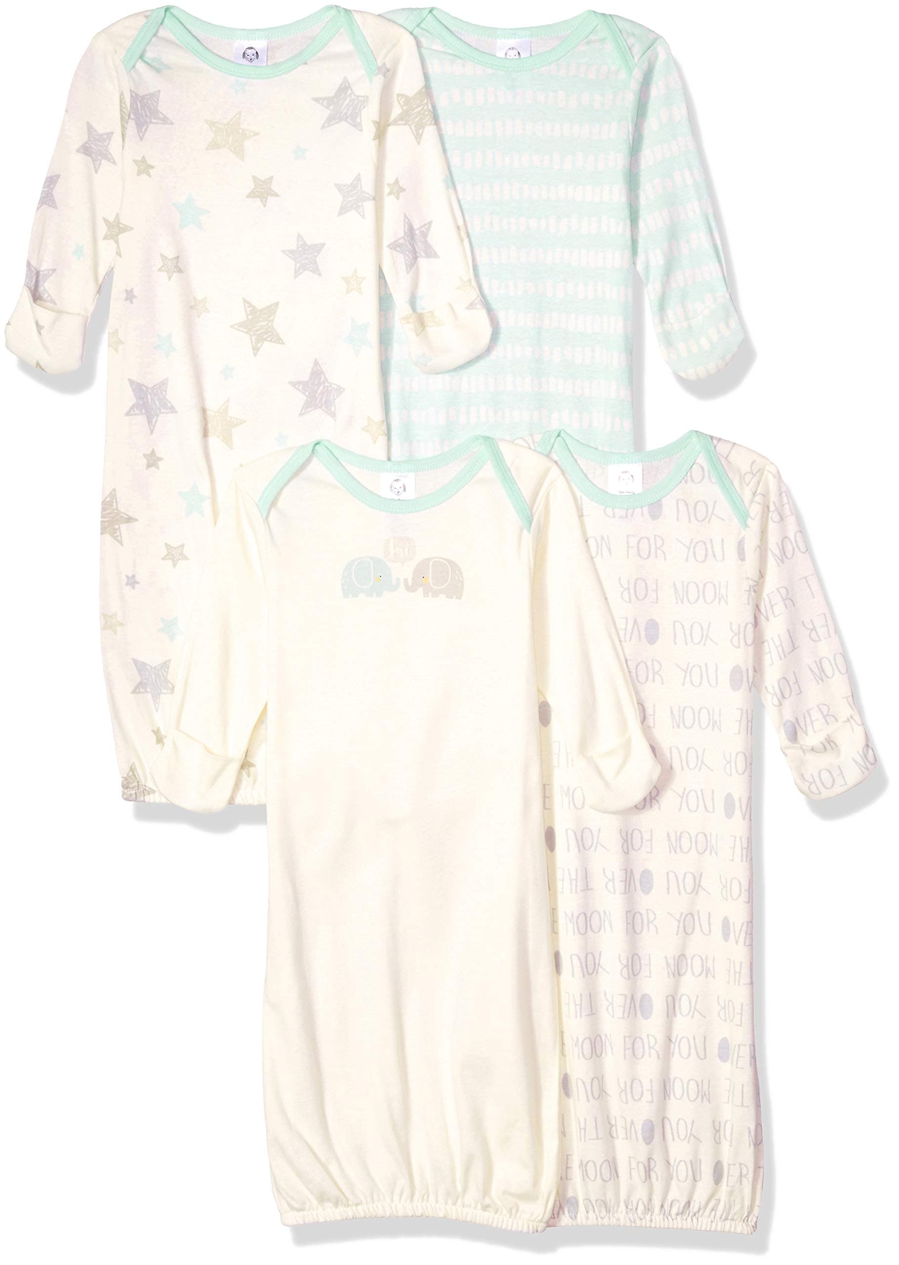GerberBaby Boy and Girls 4-Pack Sleeper Gown