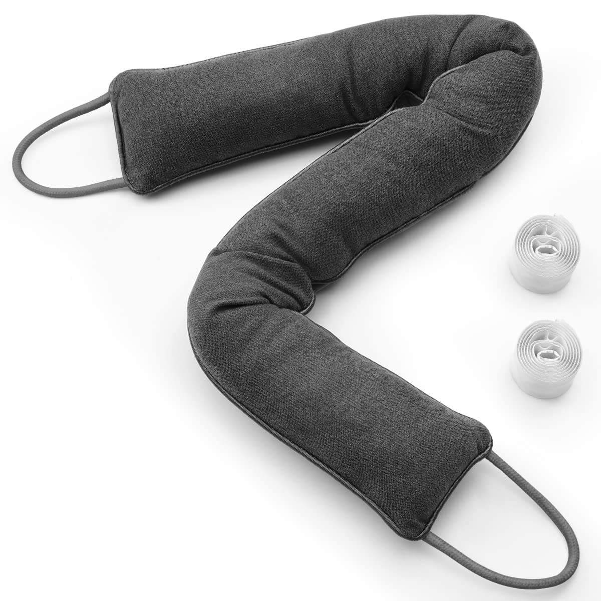 Door Draft Stopper, 37 Inch Weighted Under Door Noise Cold Air Blocker, Heavy Duty Sound Proof Draft Guard Gap Snake for Bottom of Doors and Windows, 2.3lbs (Grey)