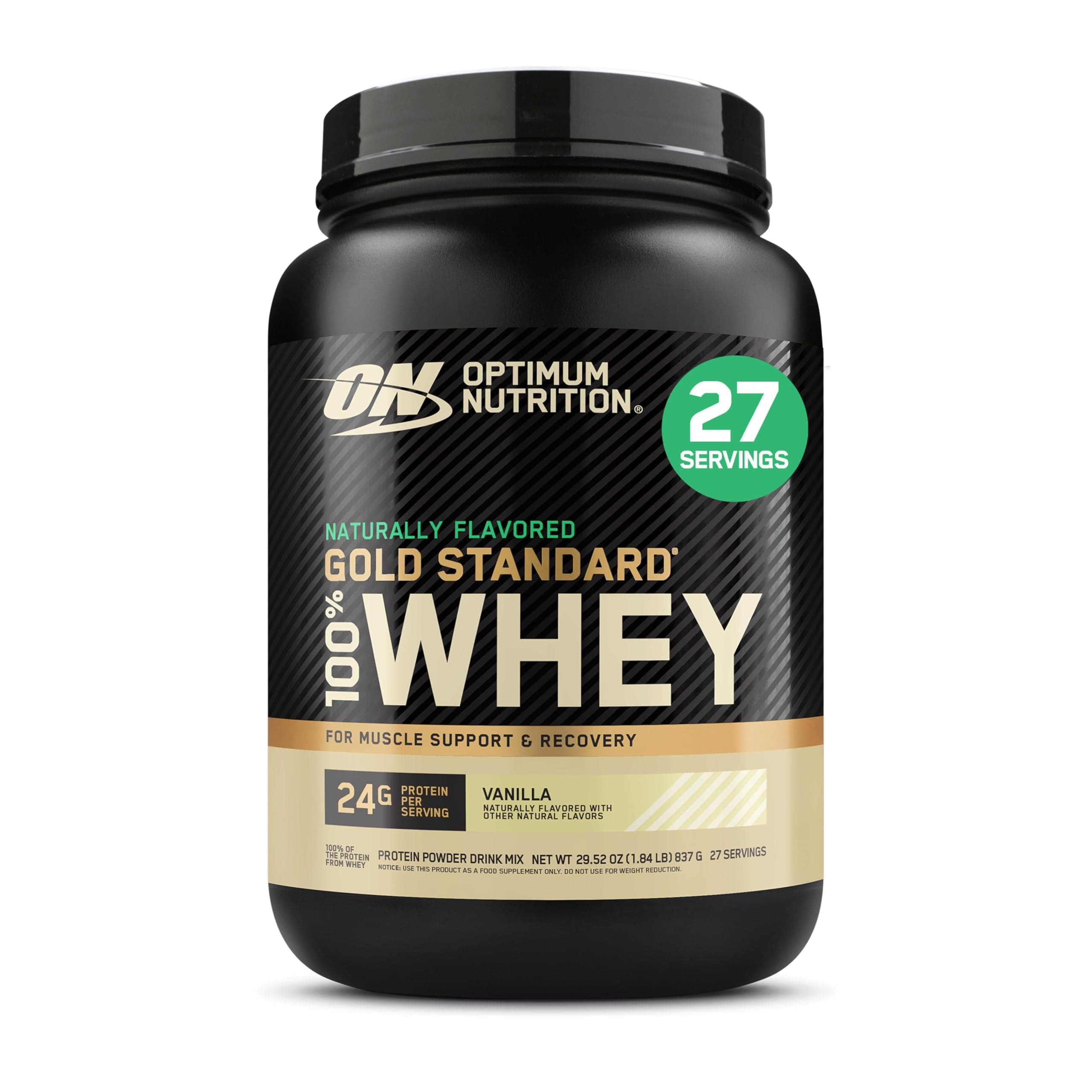 Gold Standard 100% Whey Naturally Flavored Protein Powder, Vanilla, 1.9 Pound (Packaging May Vary)