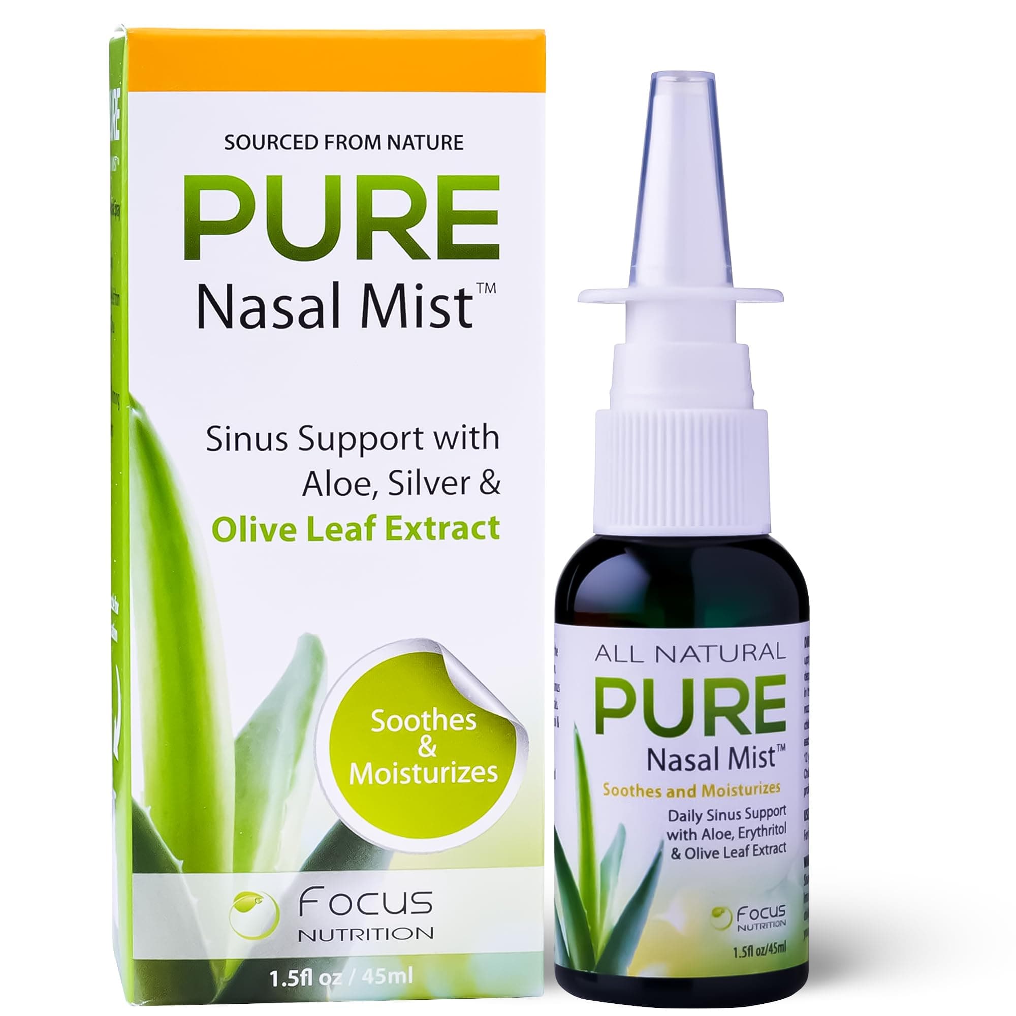 1.5oz | Sinus Relief Nasal Spray | Soothe and Moisturize Your Nose | Silver Nasal Spray with Aloe, Erythritol, and Olive Leaf Extract