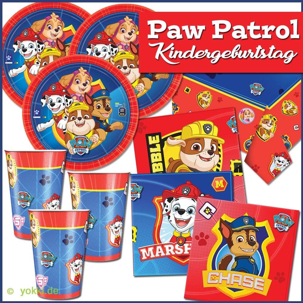Paw Patrol 37-Piece Party Set - Plates Cups Napkins Tablecloth for 8 Children