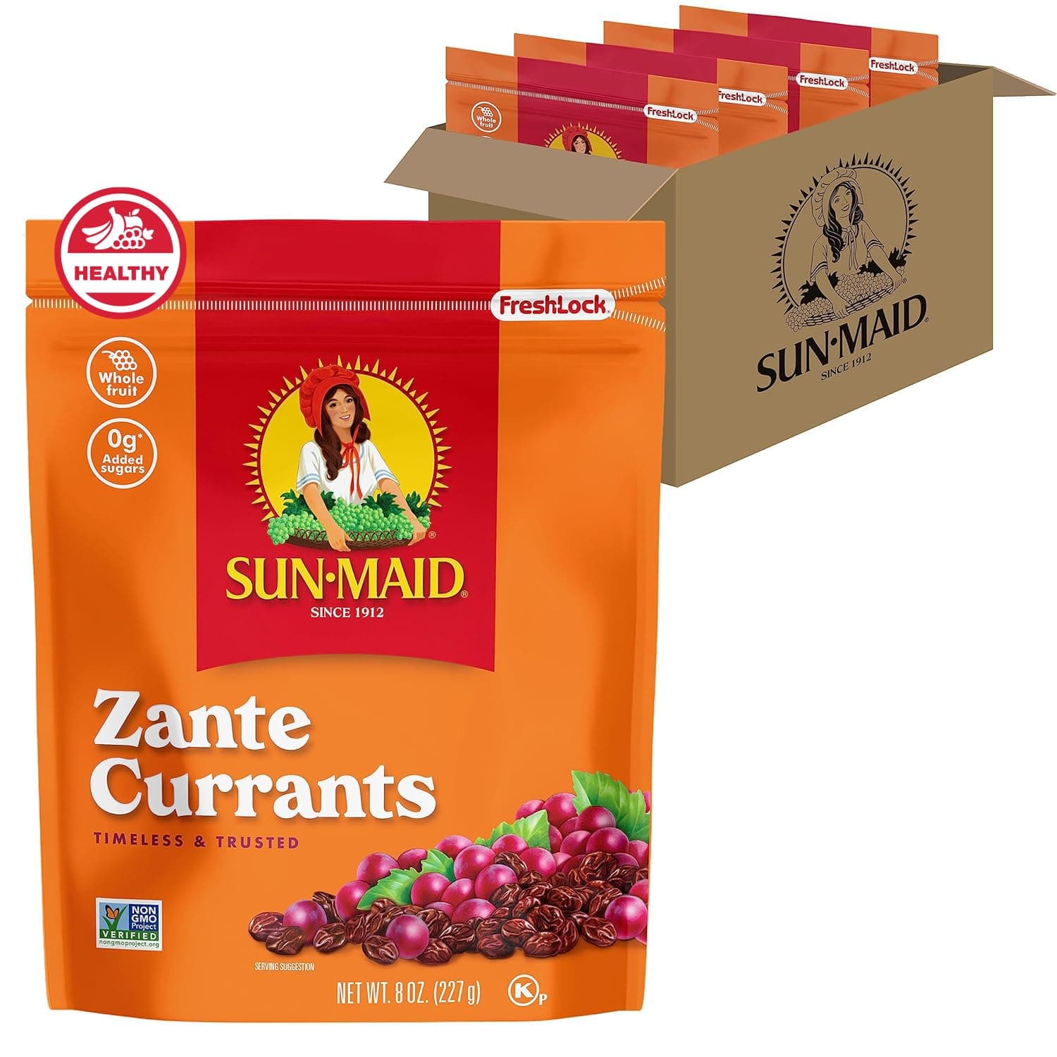 Sun-Maid California Sun-Dried Zante Currants - (4 Pack) 8 oz Resealable Bag - Dried Fruit for Holiday Snacks and Charcuterie Boards