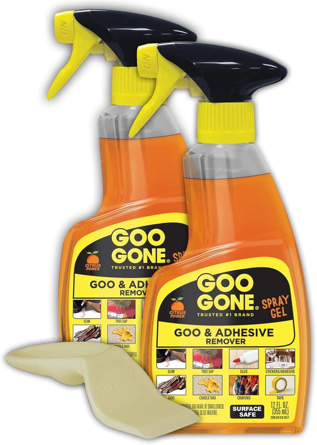 Goo Gone Adhesive Remover Spray Gel - Multi Tool and Sticker Lifter - Spray Bottle - 2 Pack